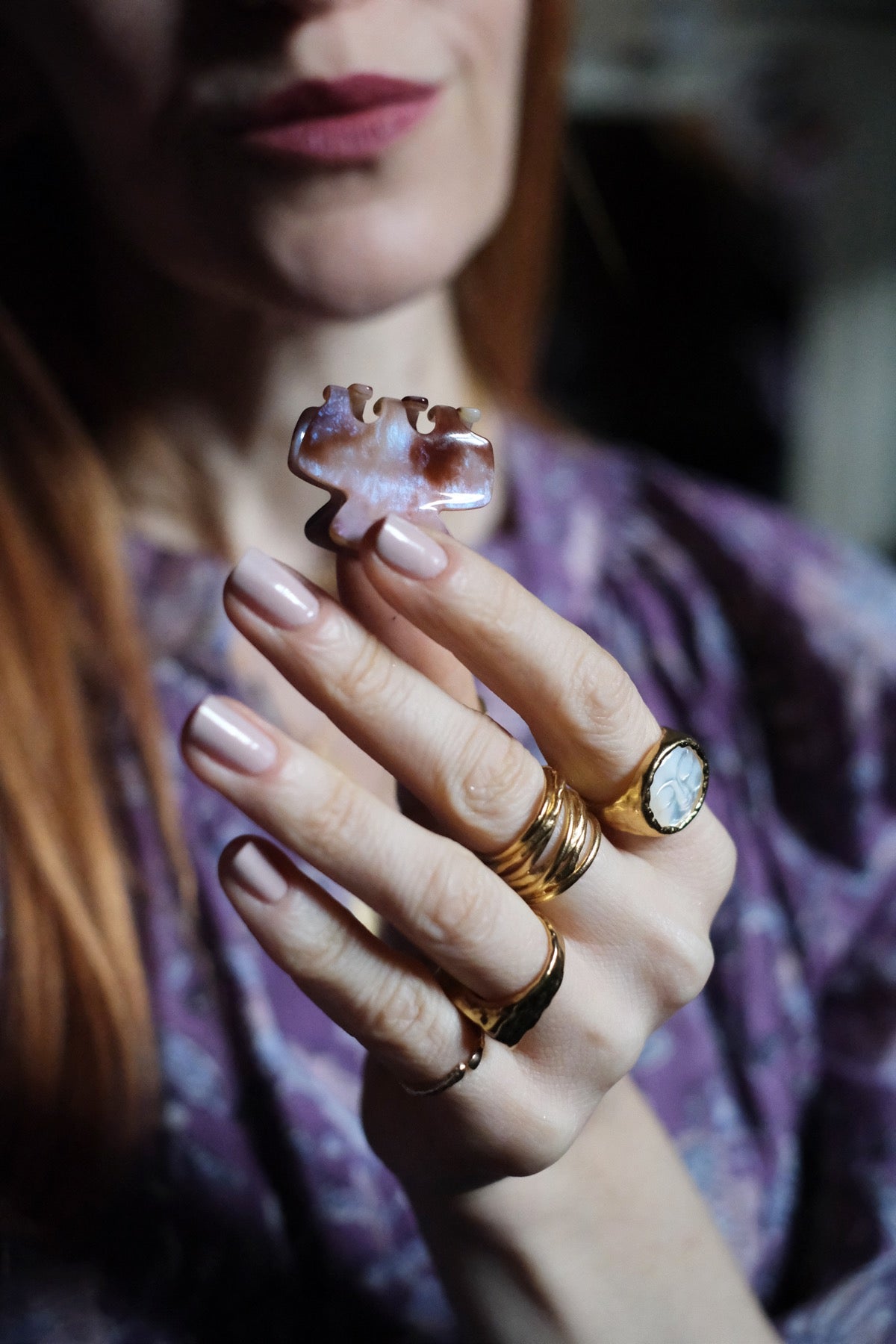 Pinza black Lilac toffee marble