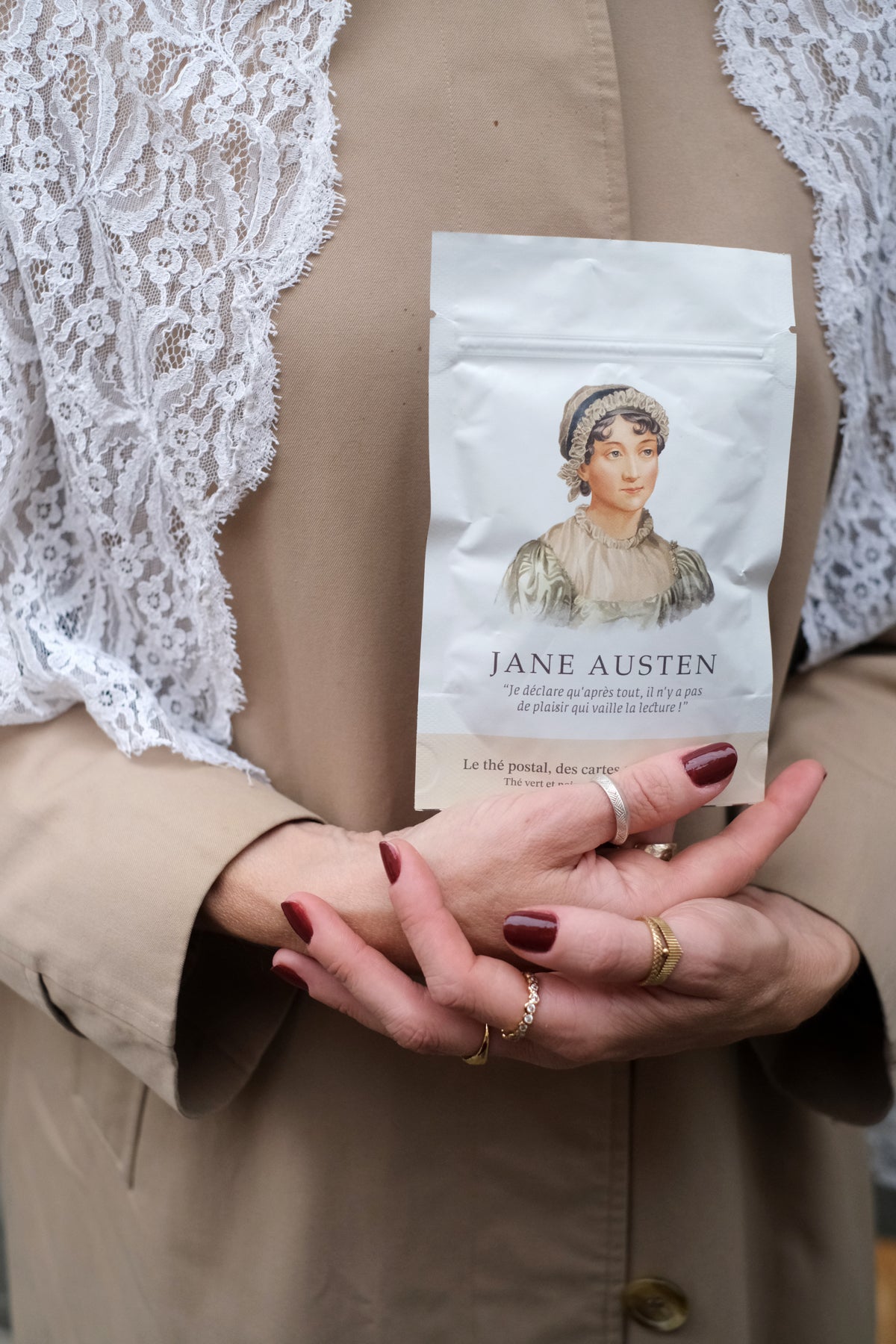 Busta di tè postale Jane Austen