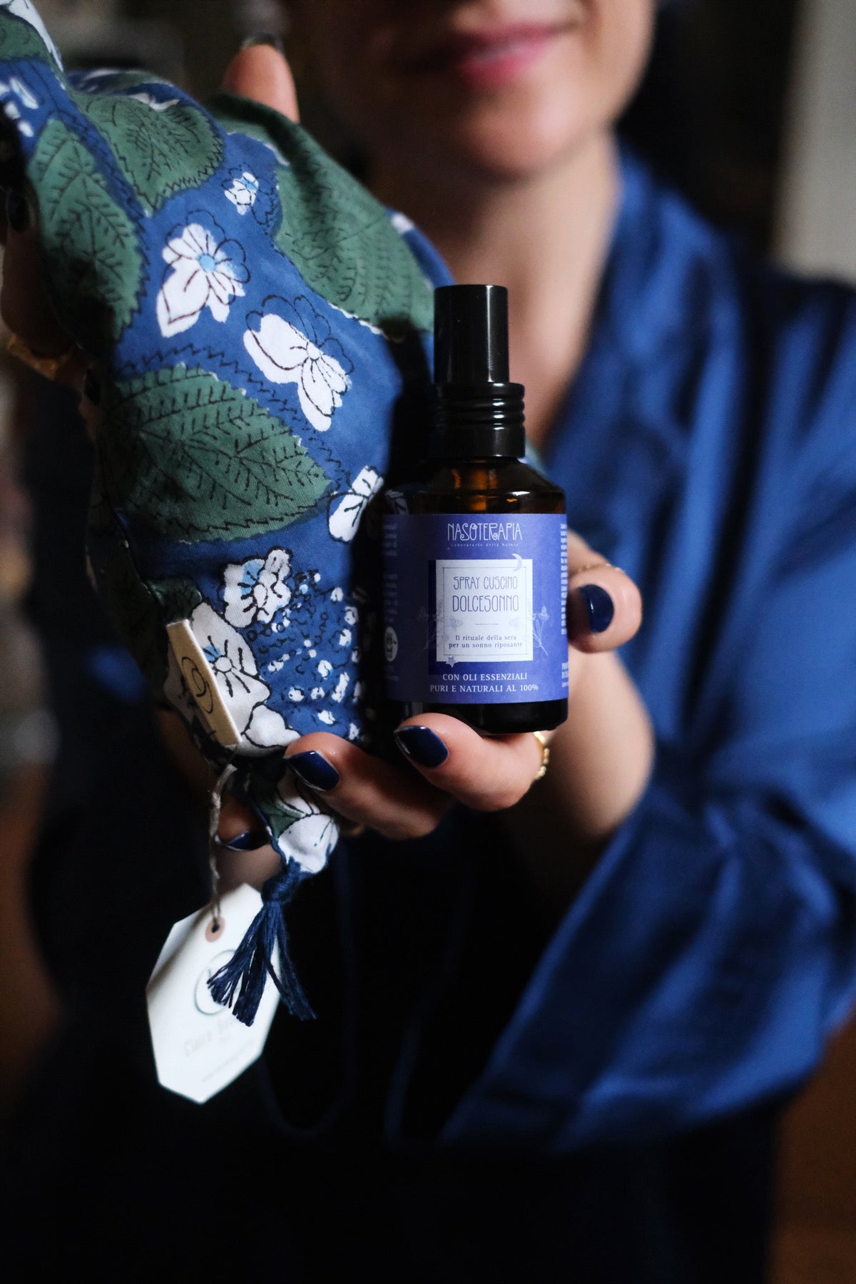 Cuscino con Noccioli di Ciliegio Blu Osaka