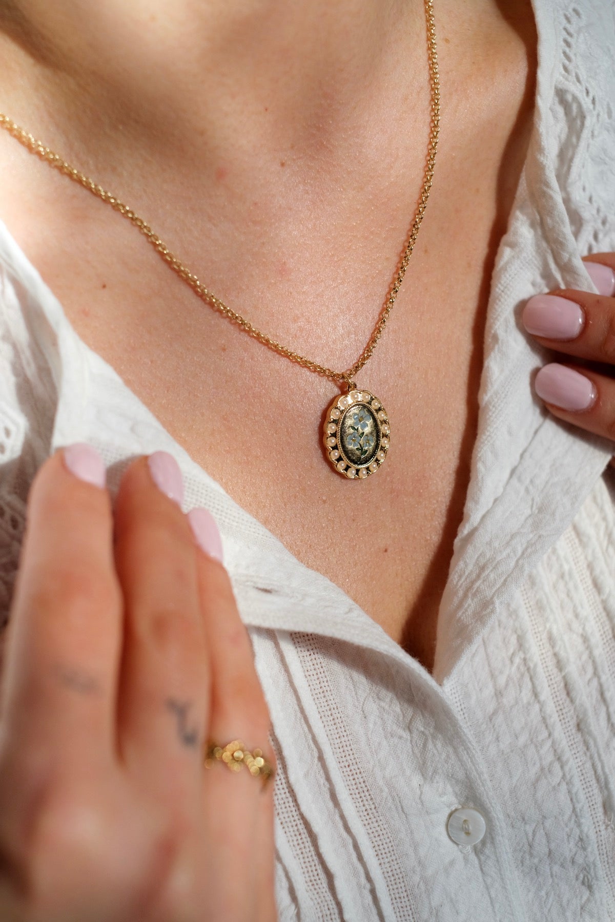 Collana cameo forget me not