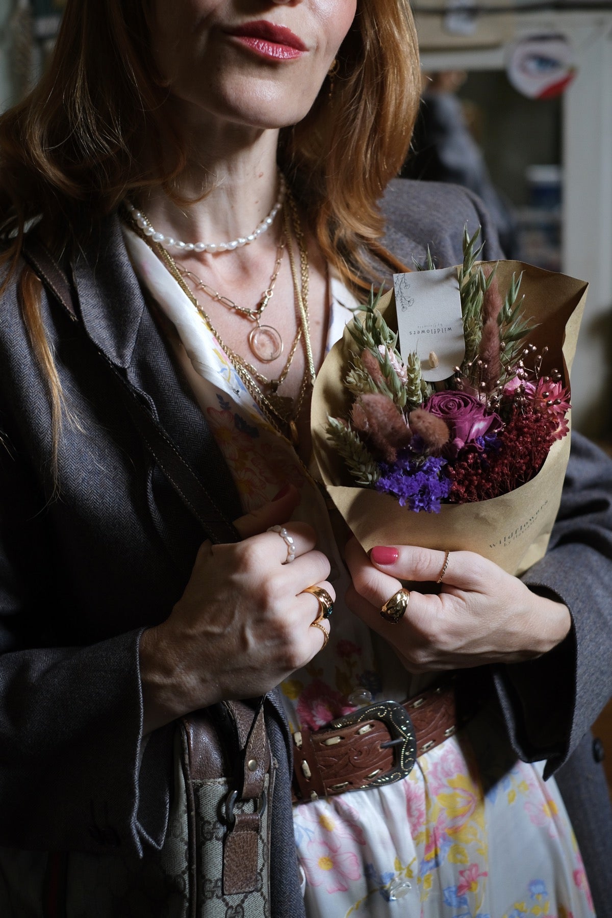 Flower Market medium Burgundy