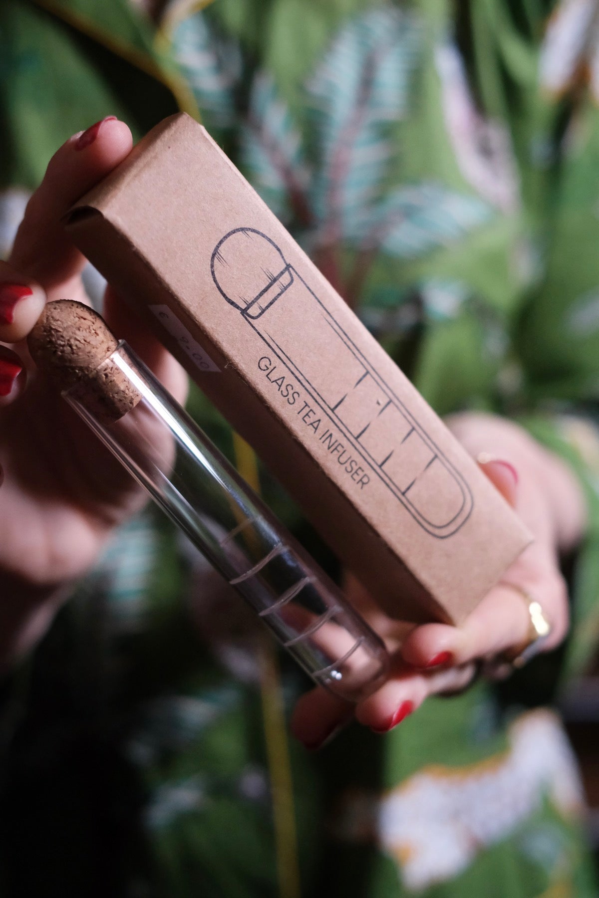 Infusore per tè filtro vetro e sughero