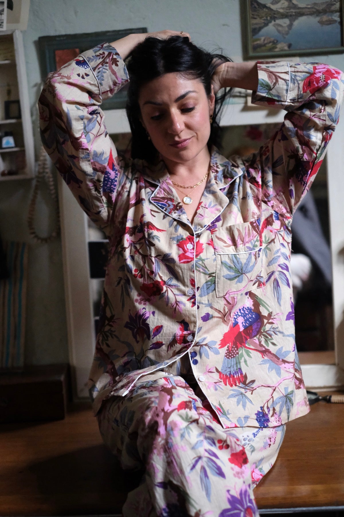 Pigiama Completo Secret Garden Beige