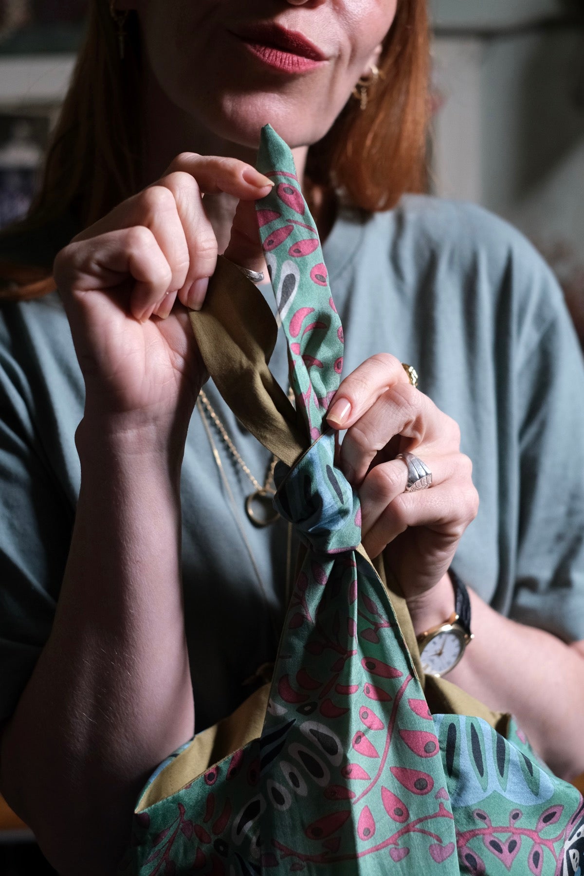 Borsa Bobby in Seta Marushka Verde