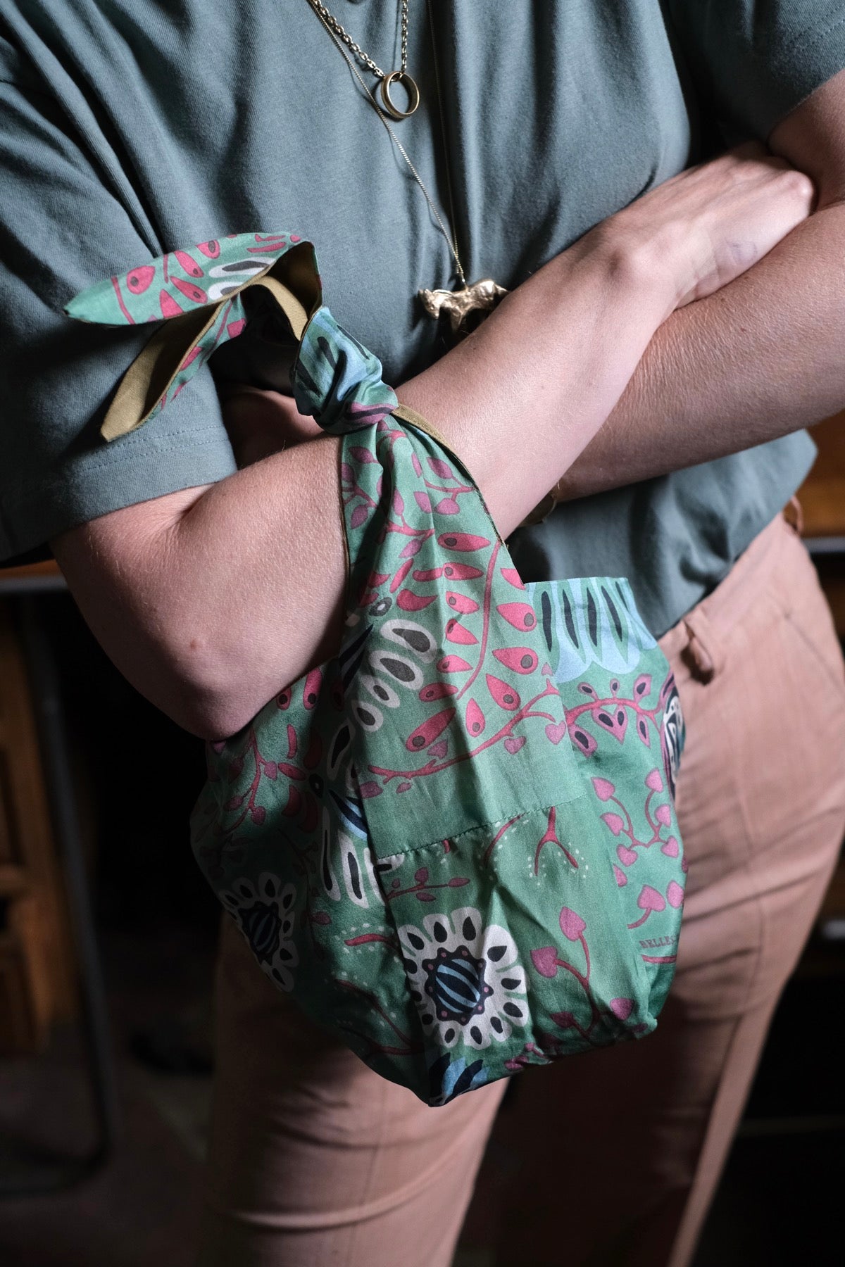 Borsa Bobby in Seta Marushka Verde