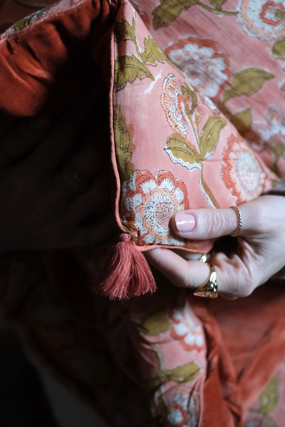 Piumone da Divano Melissa rosa salmone e ruggine