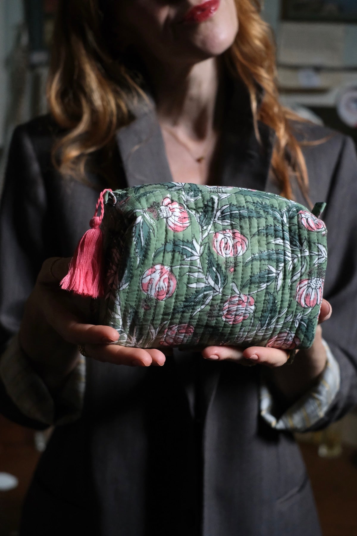 Beauty Pochette verde prato e rosa