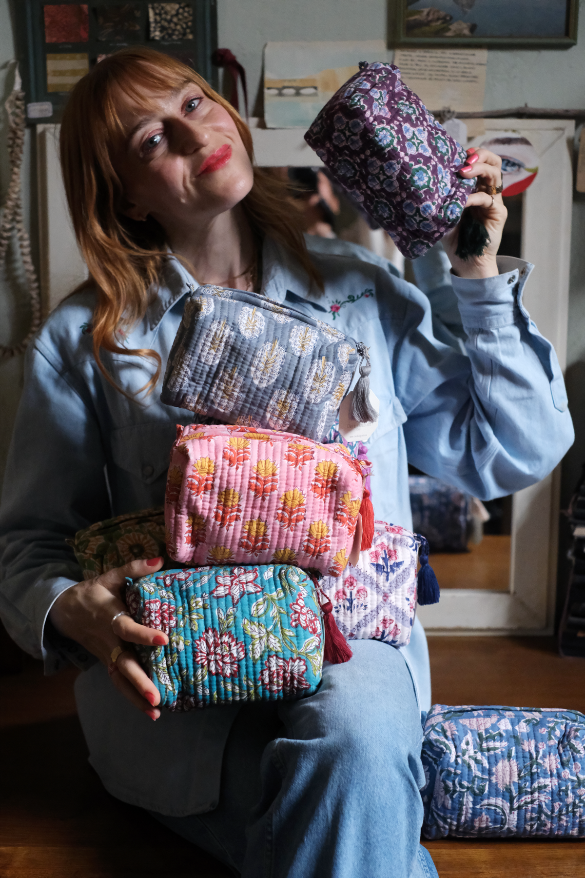 Beauty Pochette Blu e magenta