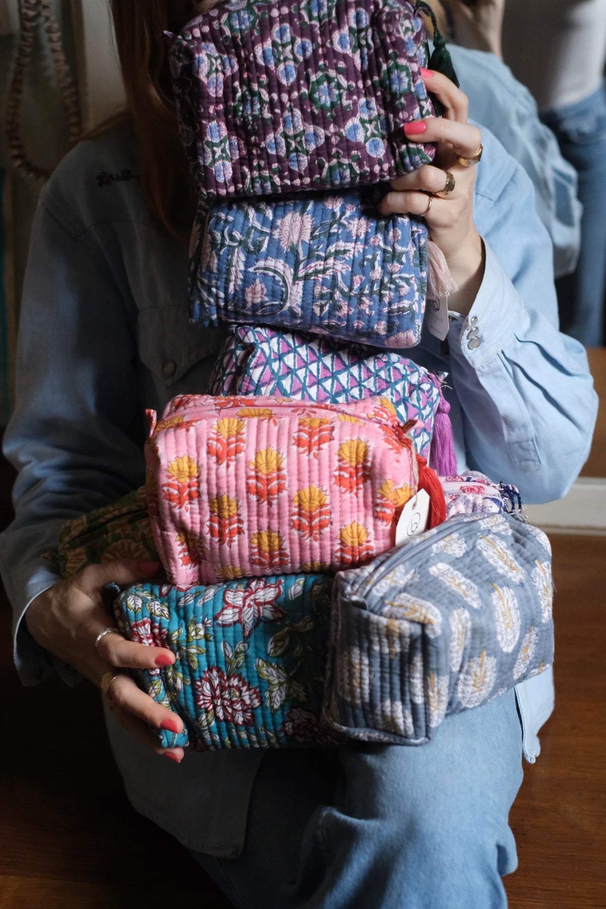 Beauty Pochette Borgogna e verde