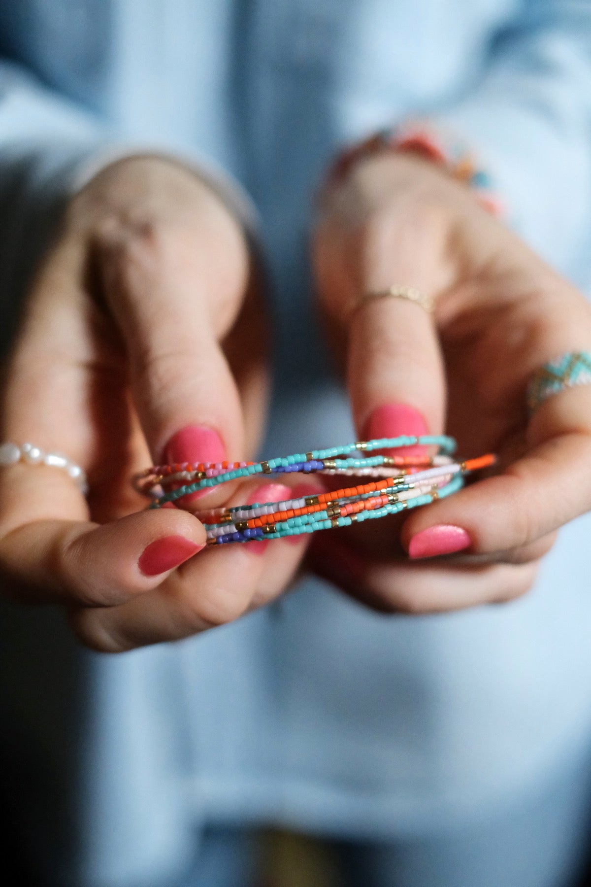 Collana Ibiza Azzurro e rosa