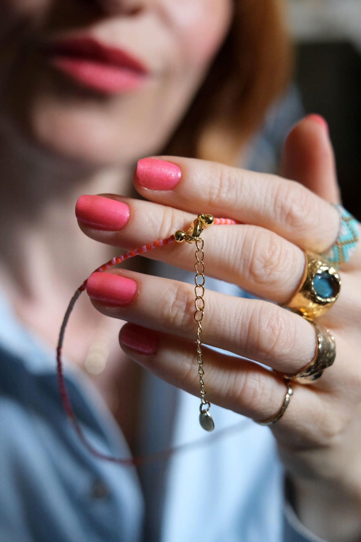 Collana Ibiza Azzurro e rosa