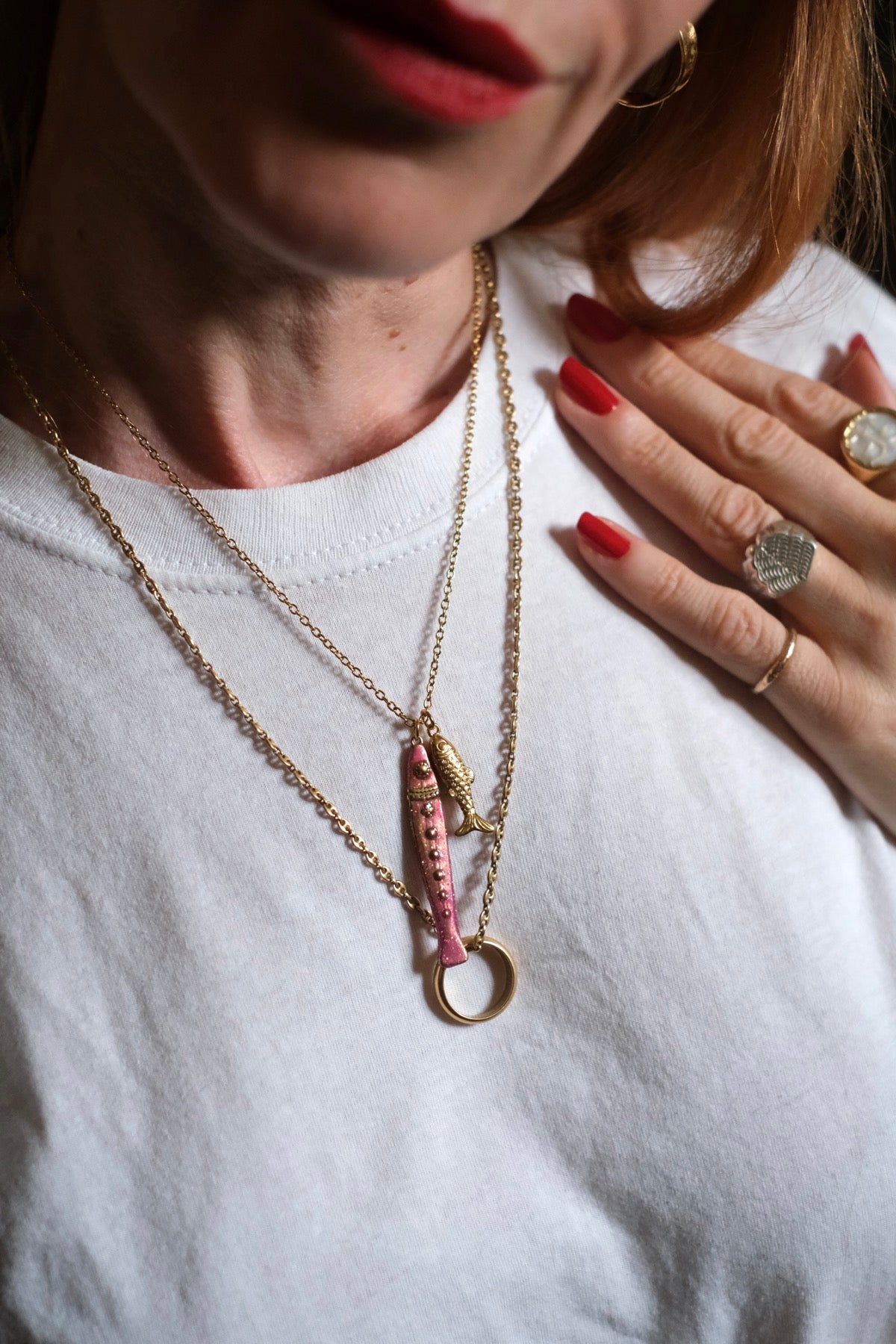 Collana Pescetti oro e rosa