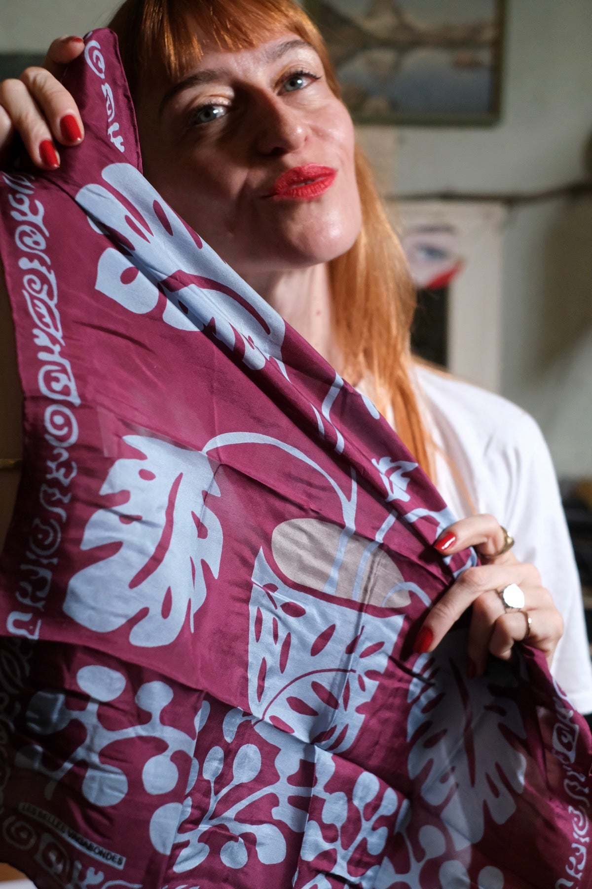 Foulard Mini Arum Bordeaux
