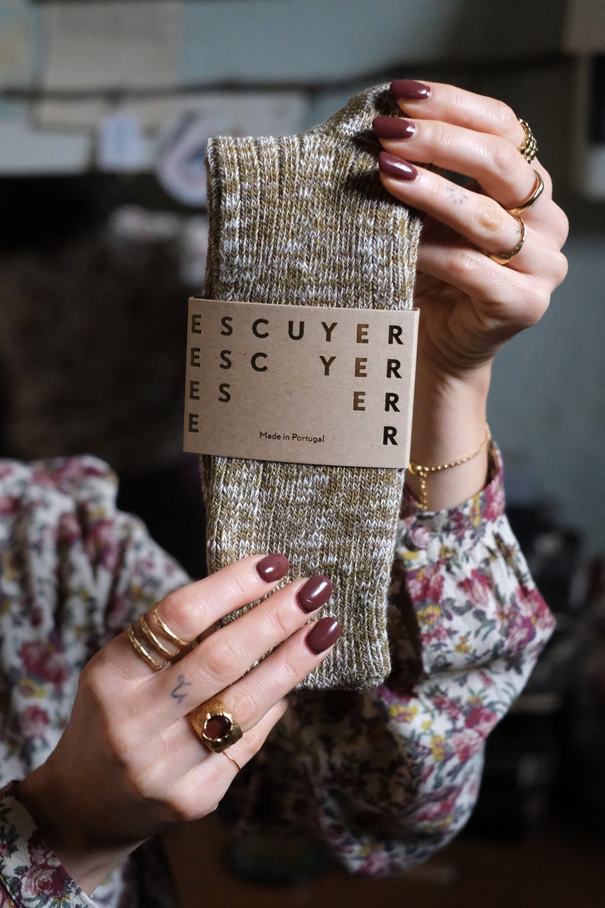 Escuyer SOCKS Melange 39/45 Oliva Dark khaki