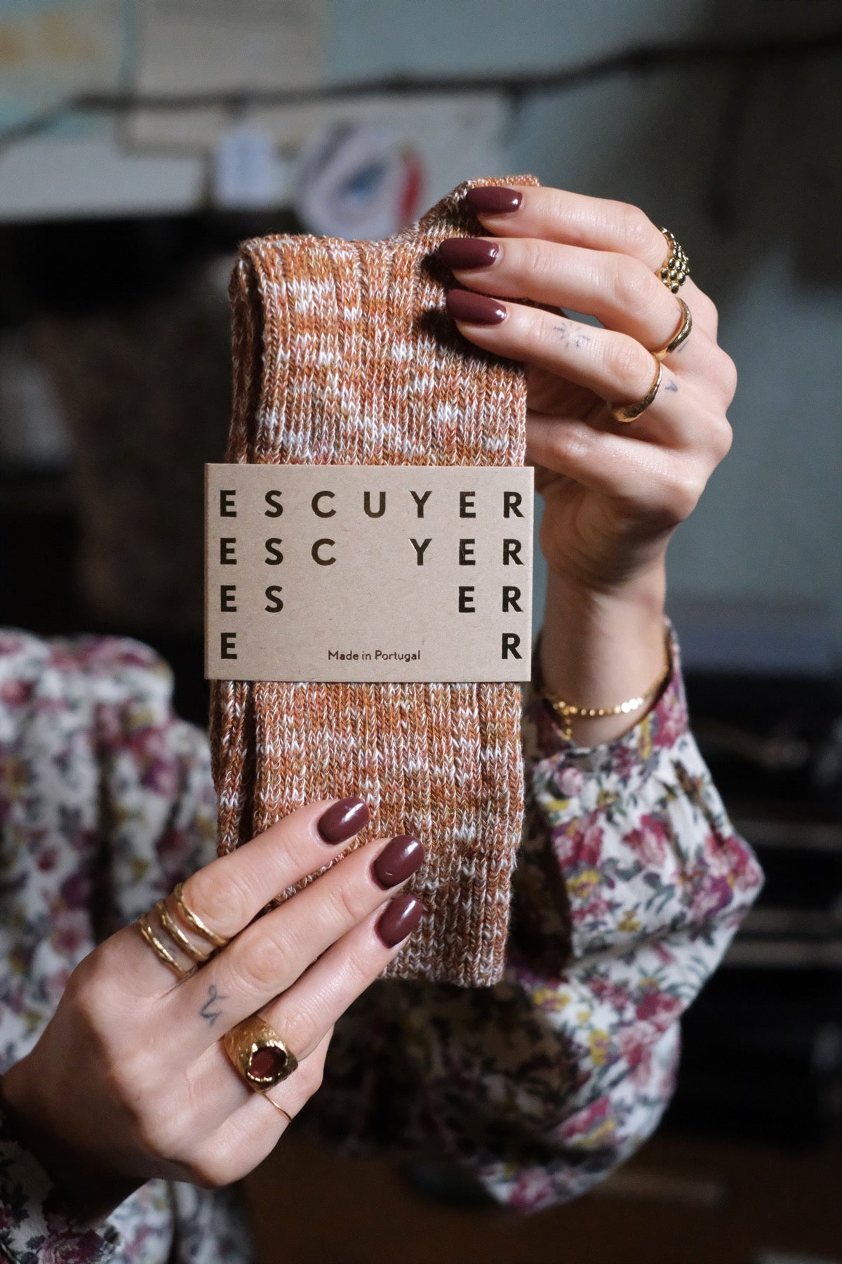 Escuyer SOCKS Melange 39/45 Terracotta Brick