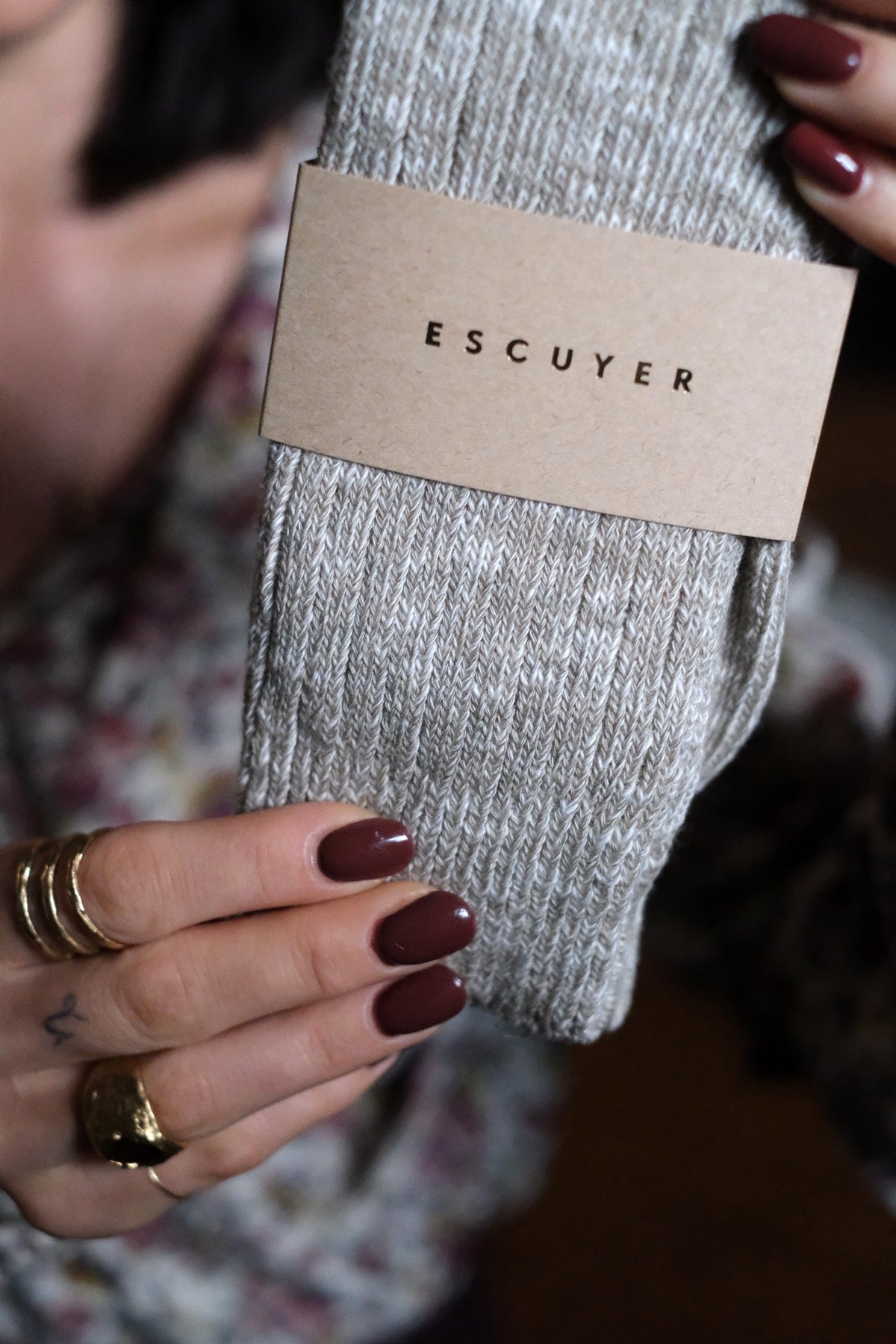 Escuyer SOCKS Melange 36/41 Lichene light  grey