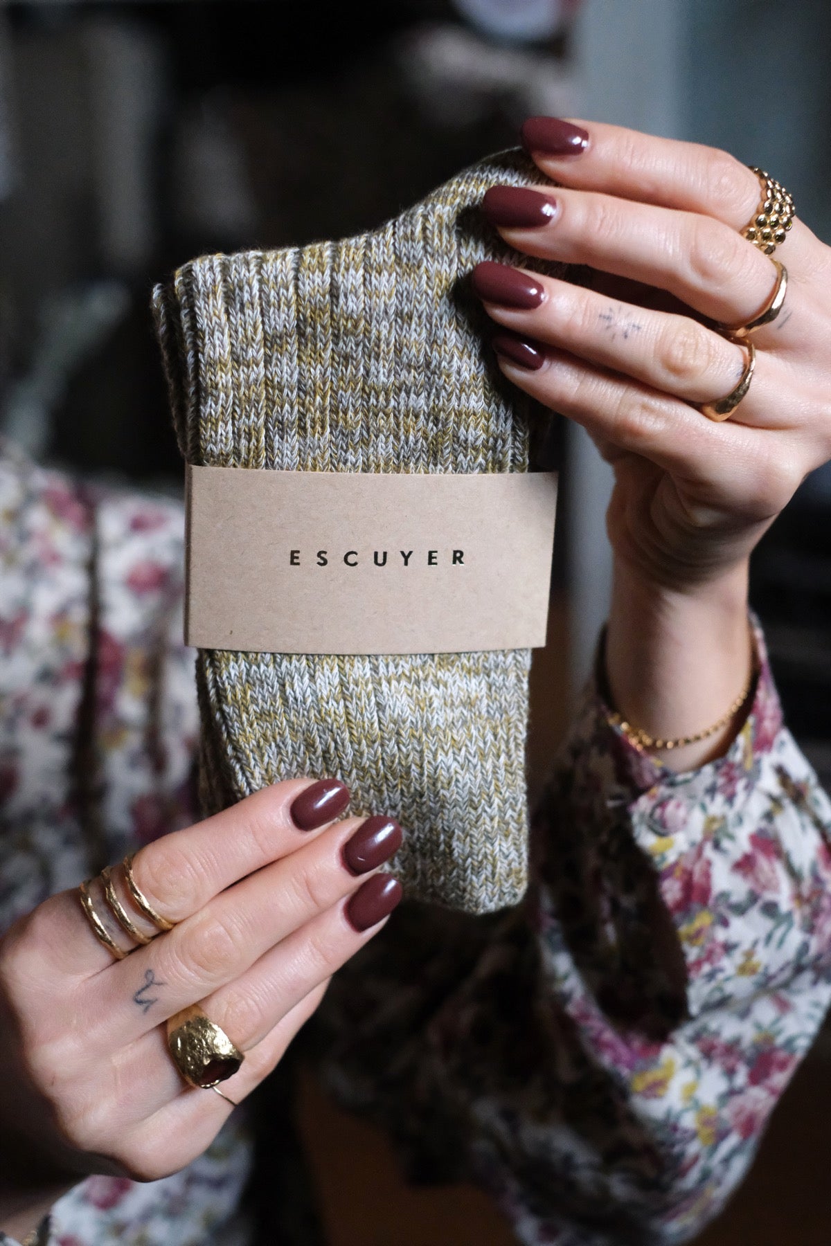 Escuyer SOCKS Melange 39/45 Muschio Green yellow