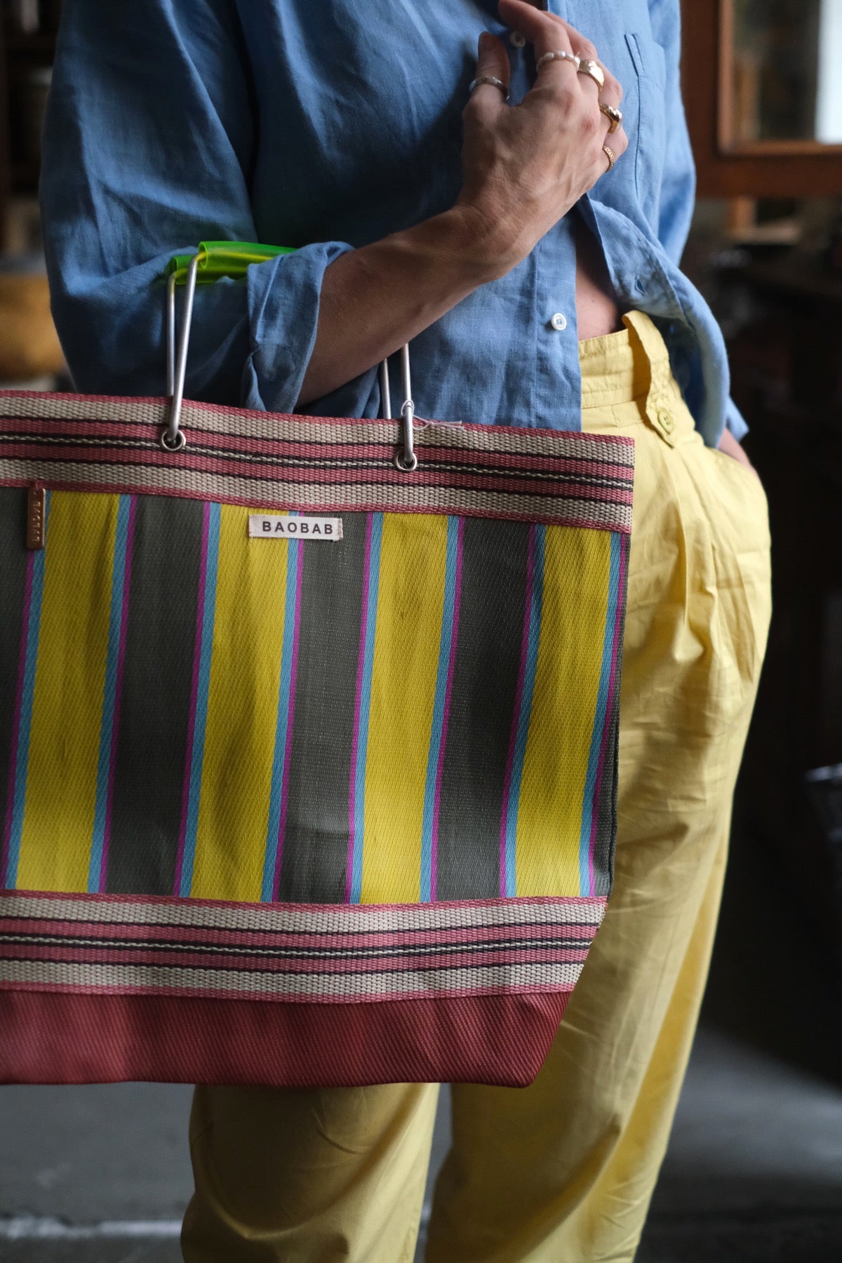 Borsa cabas gialla