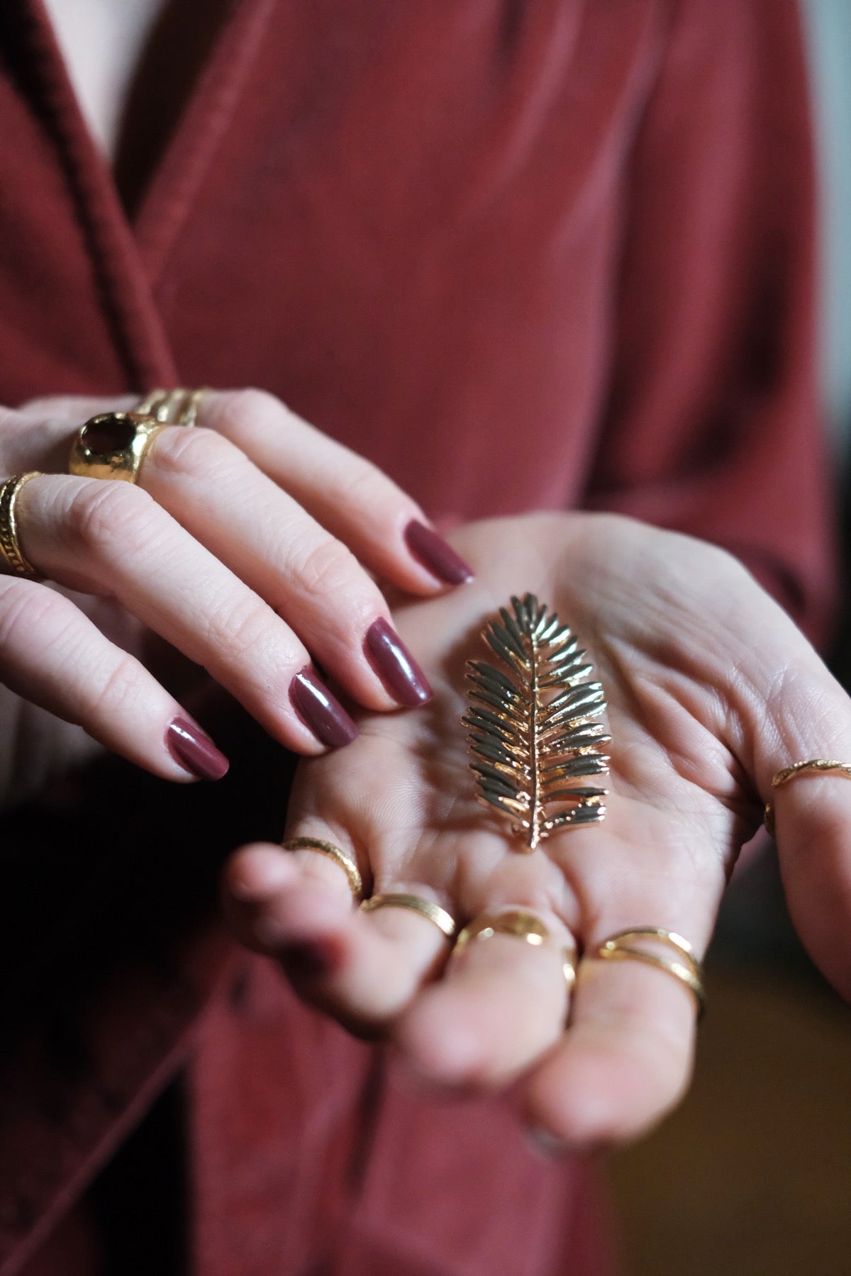 Fermaglio capelli Piuma dorata