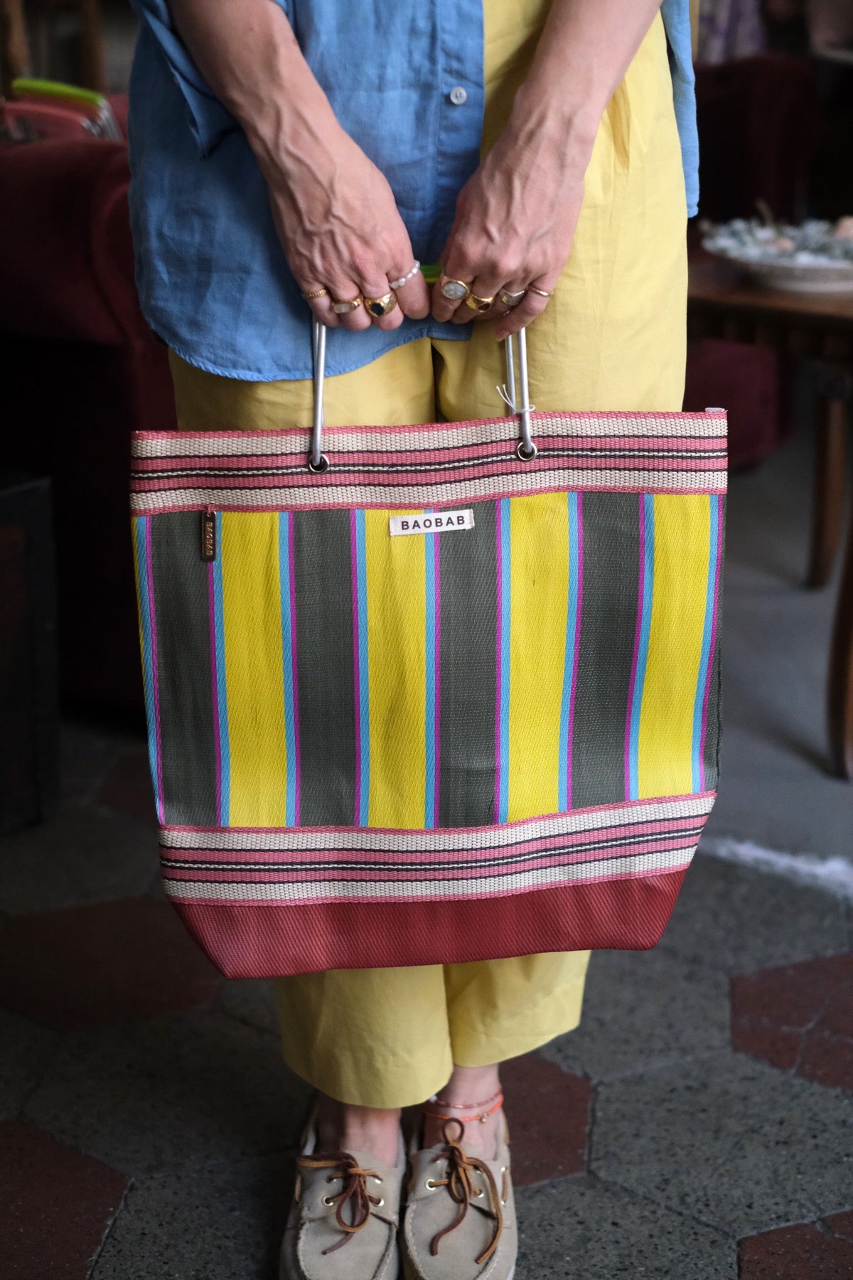 Borsa cabas gialla