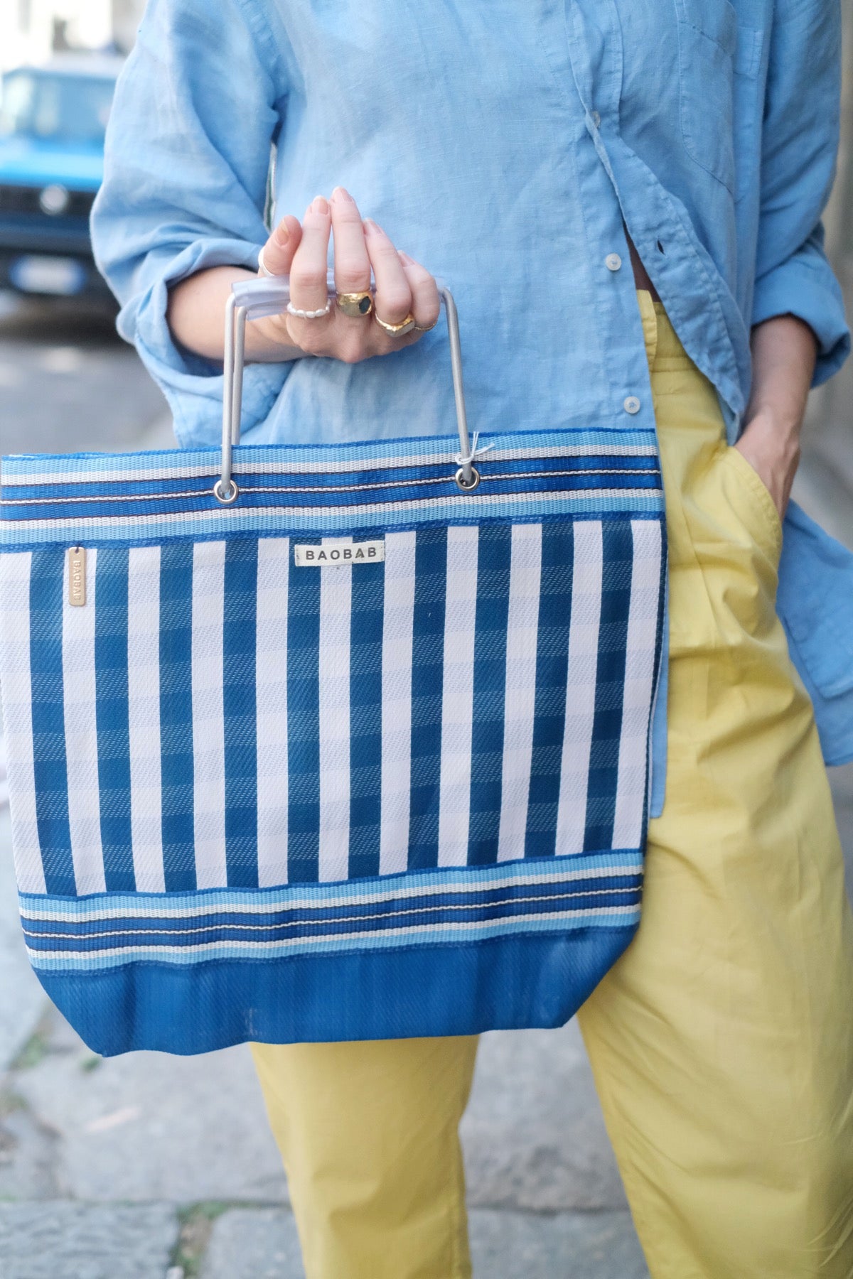Borsa cabas Blu e azzurro