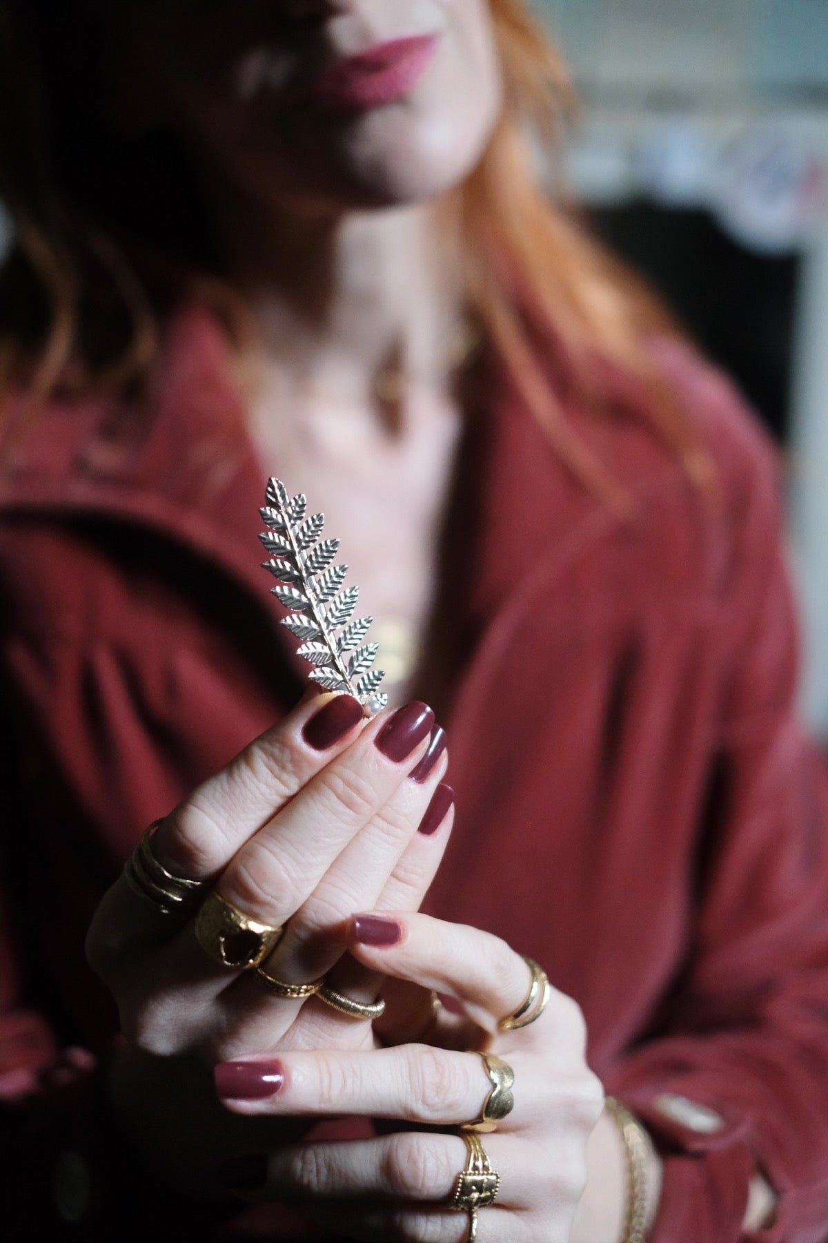 Fermaglio capelli Foglia dorata