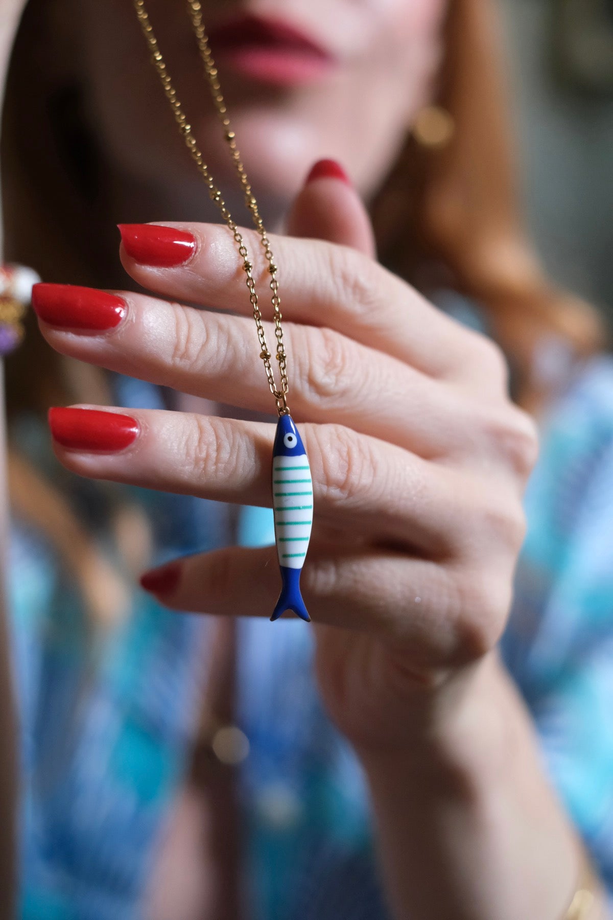 Collana pescetto blu