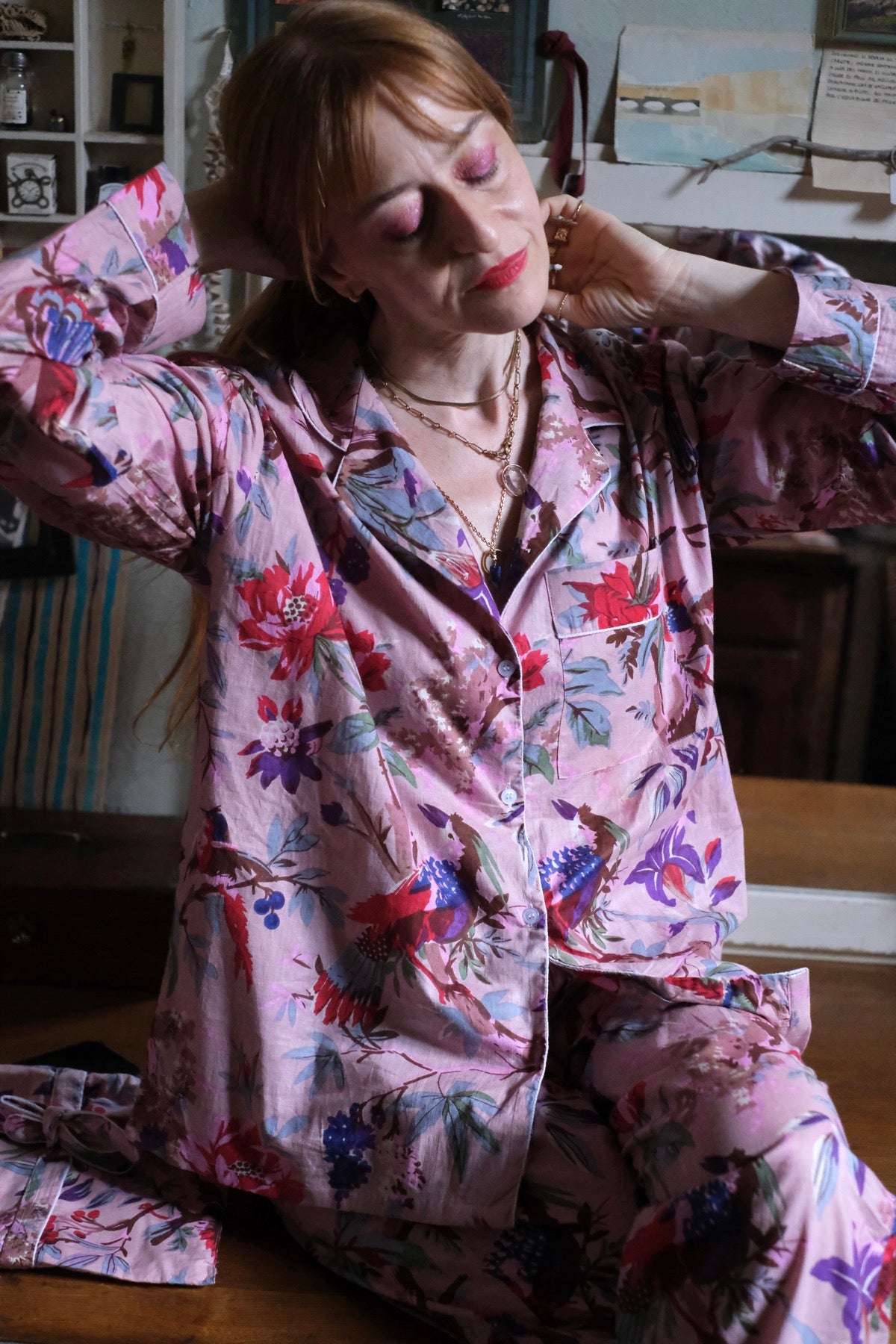 Pigiama Completo Secret Garden Rosa