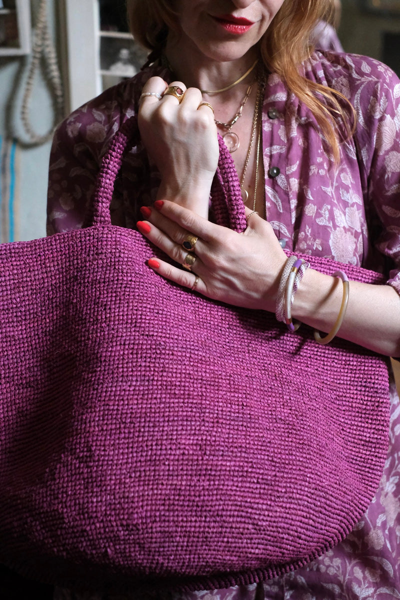 Borsa in rafia Kapity Fuchsia