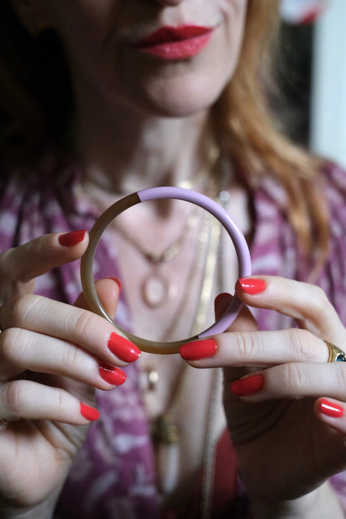 Bangle Double rosa XL