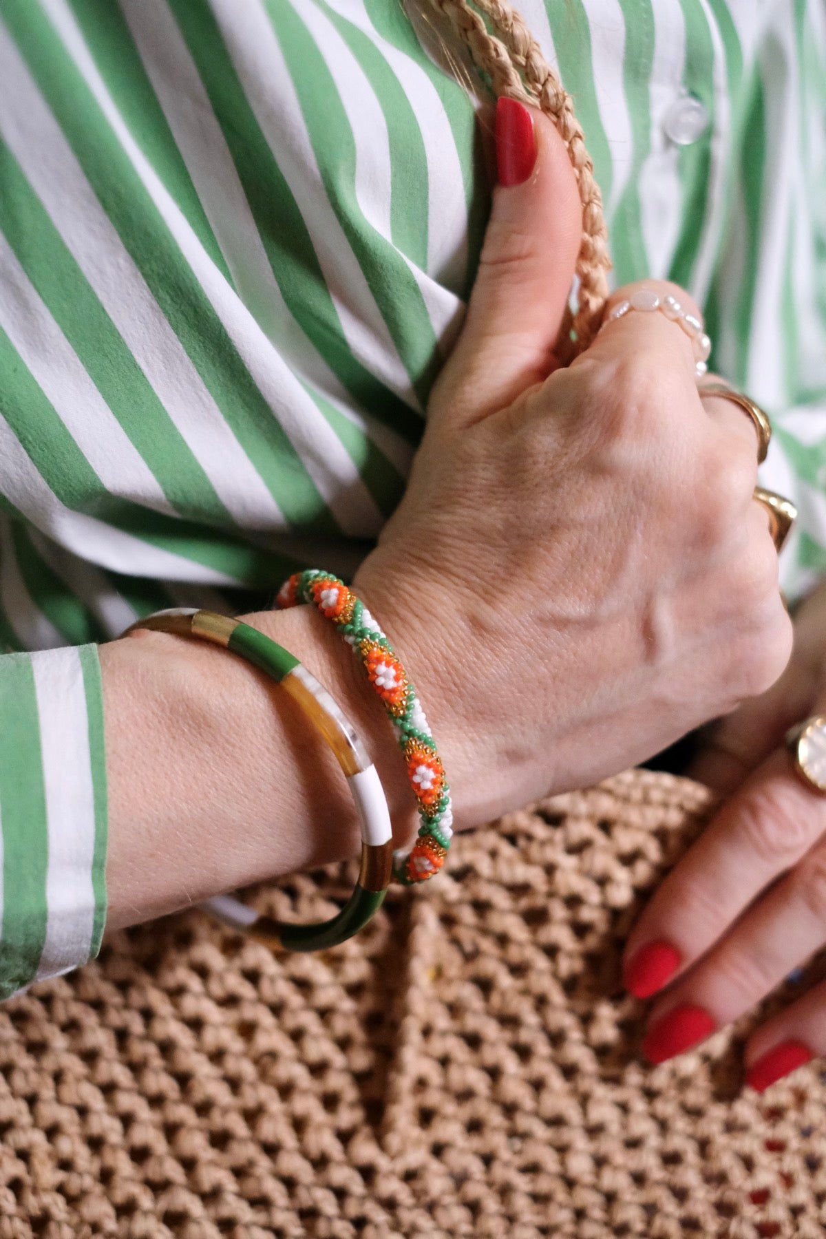 Bangle Multi Verde Brillante XL