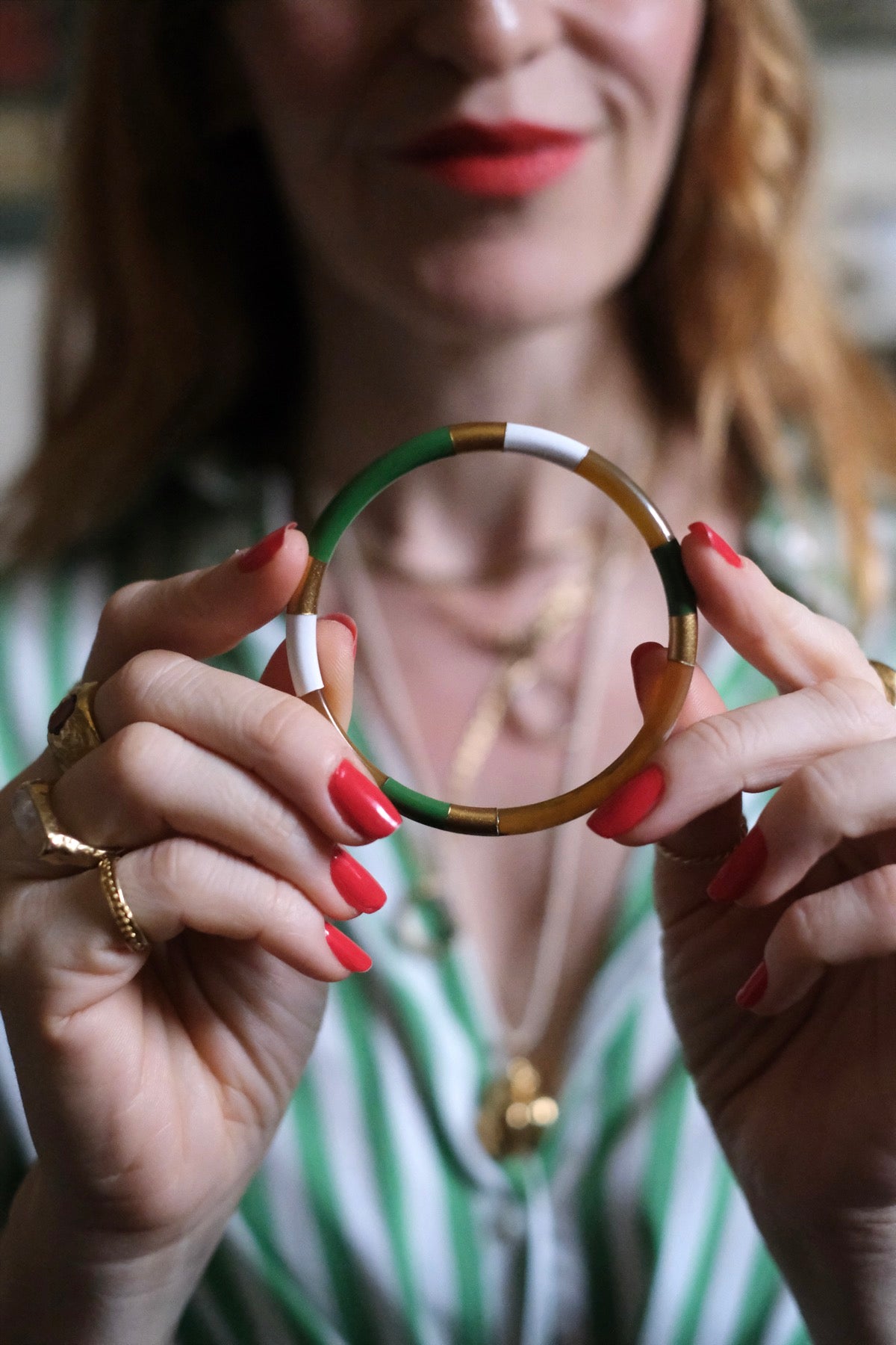 Bangle Multi Verde Brillante XL