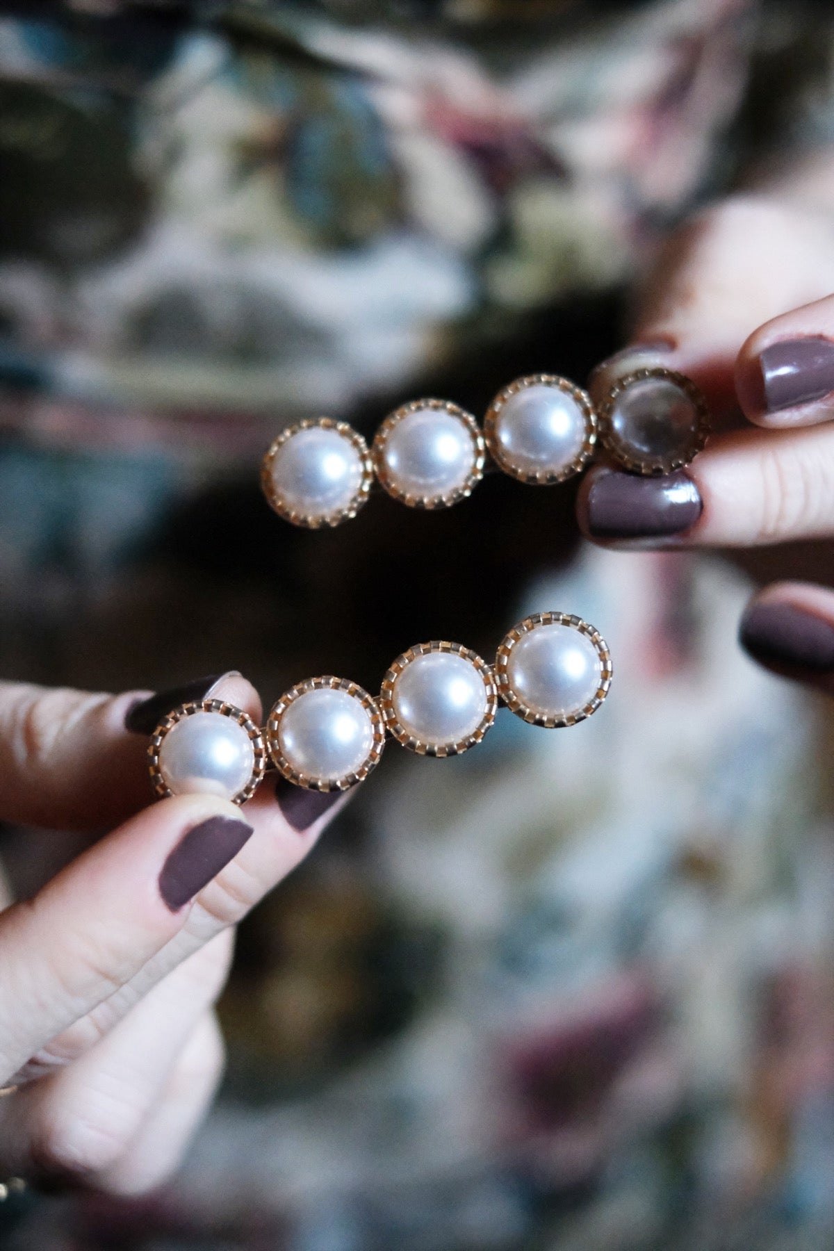 Fermaglio capelli barrettes di perle