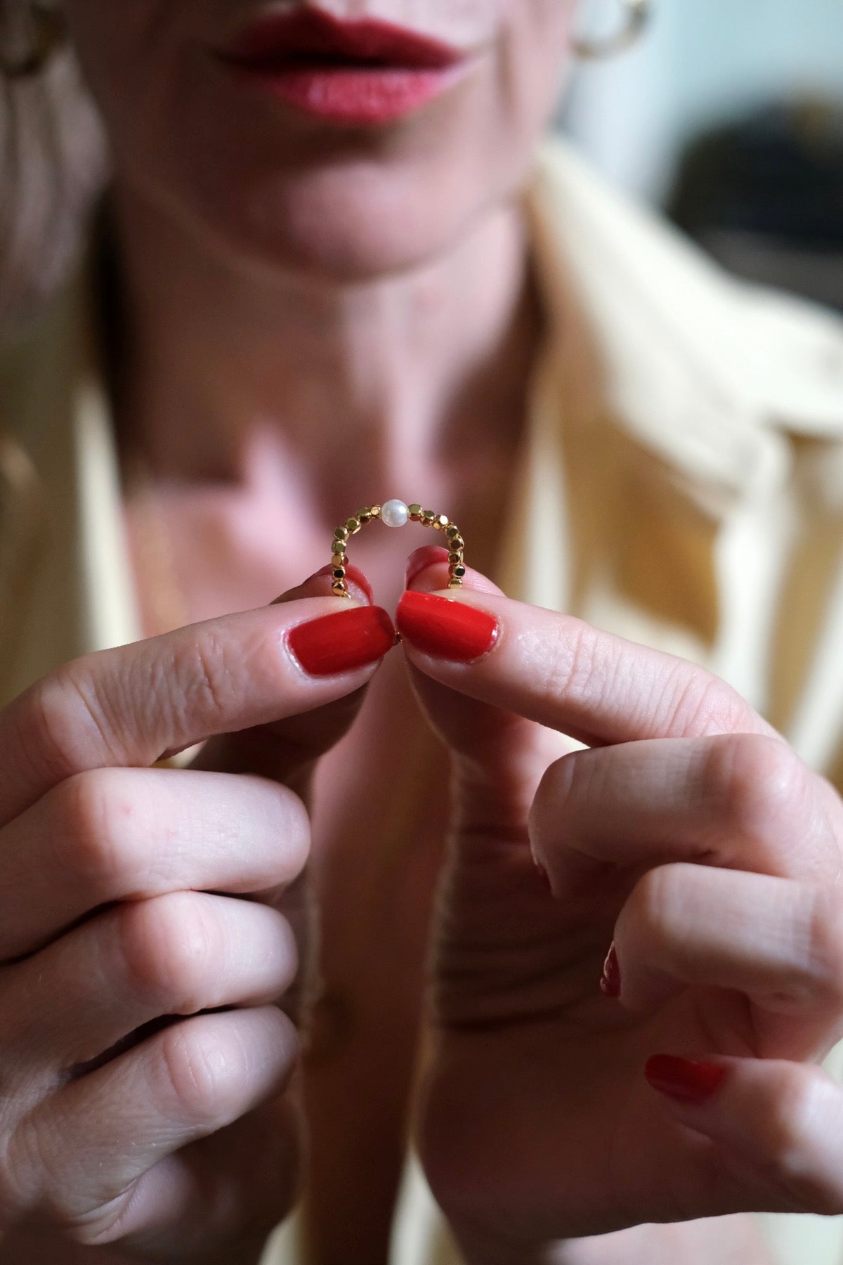 Anello Luce oro e perla