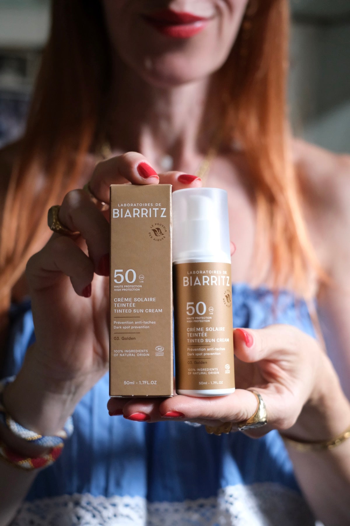 Crema Solare Colorata "GOLDEN" Bio Viso SPF 50