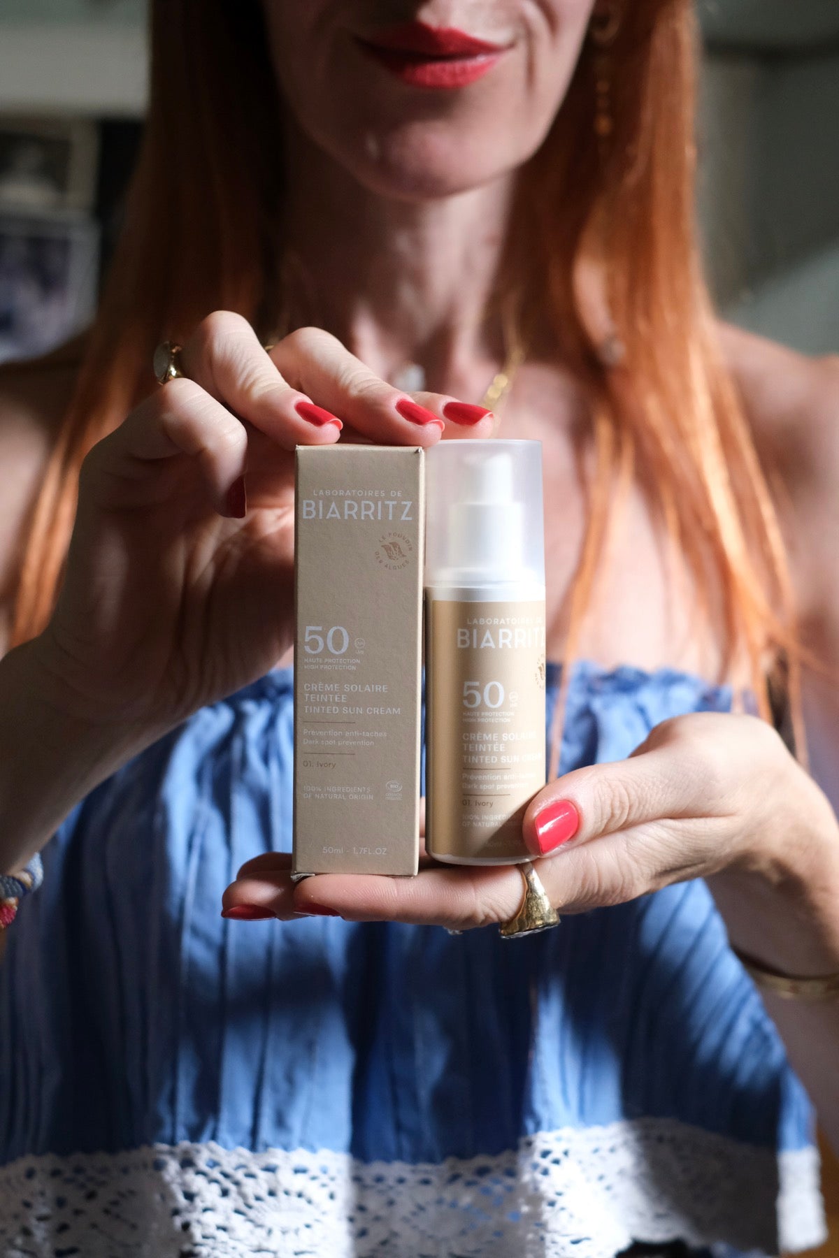 Crema Solare Colorata "IVORY" Bio Viso SPF 50