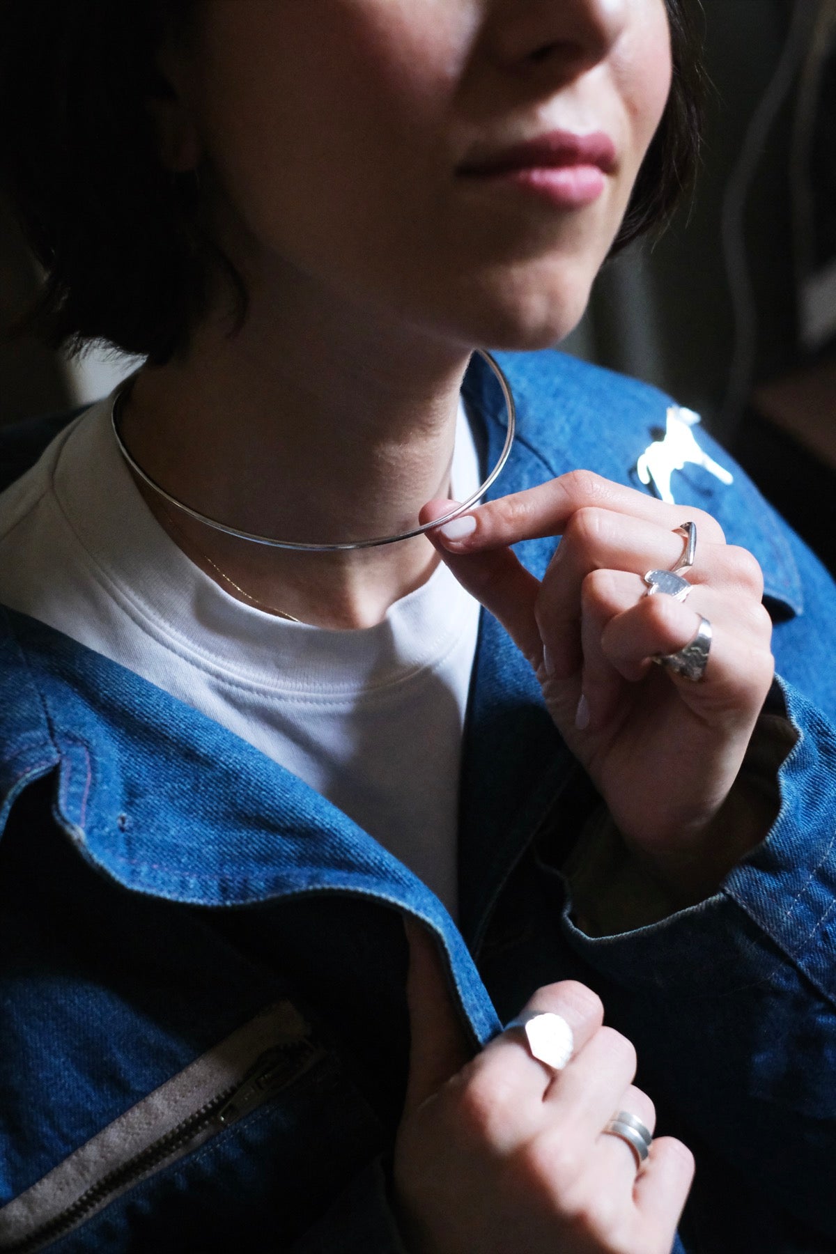 Atena Collana rigida semiaperta in argento