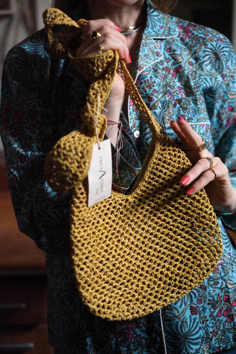 TINA Borsa a tracolla in rafia 3 colori