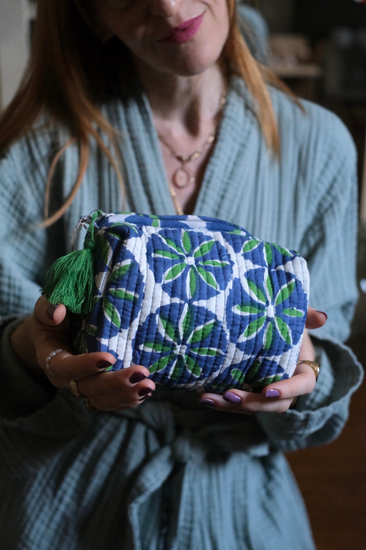 Beauty Pochette blu e verde
