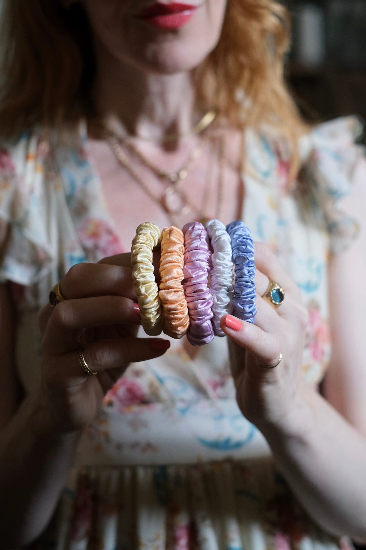 Elastici capelli in seta Nuovi colori pastello