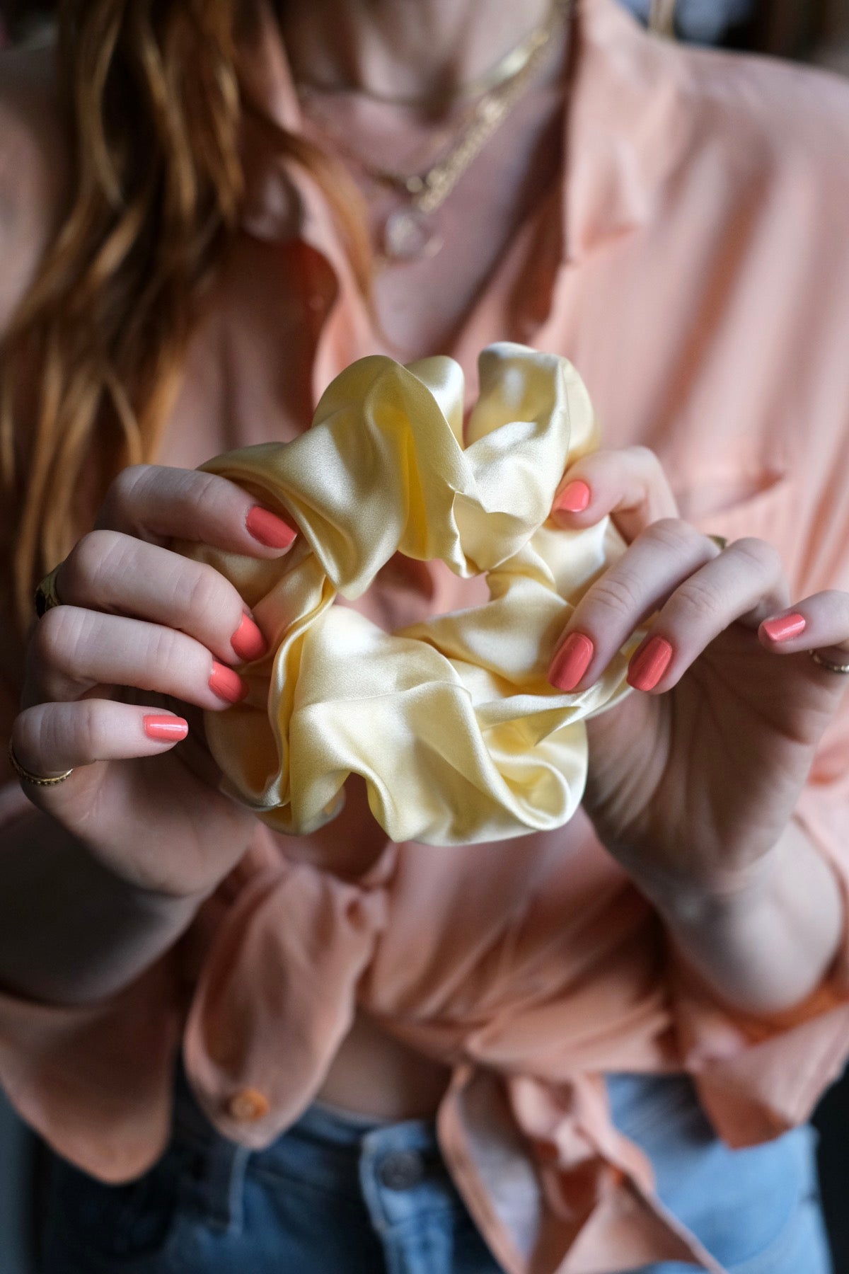 Mr Big Scrunchie in seta grande vari colori