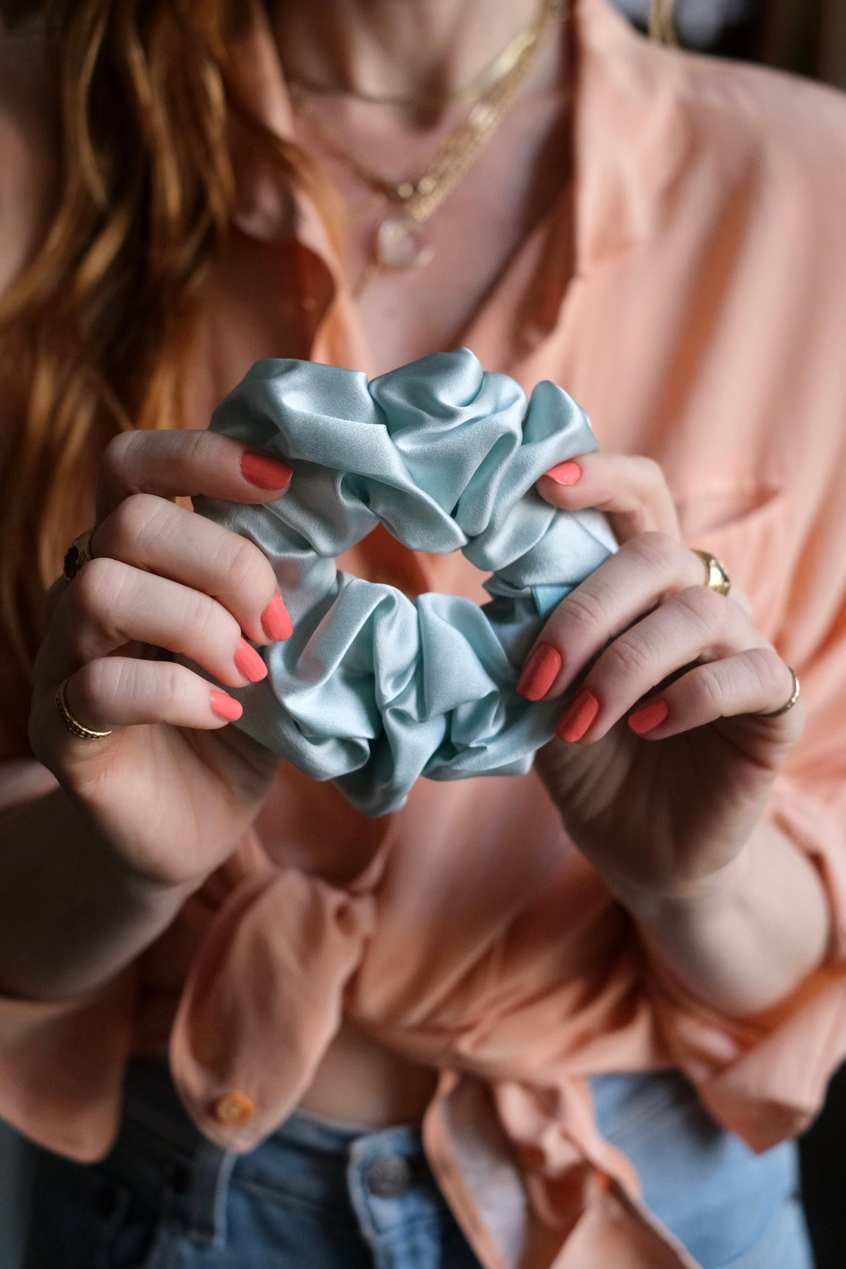 Mr Big Scrunchie in seta grande vari colori