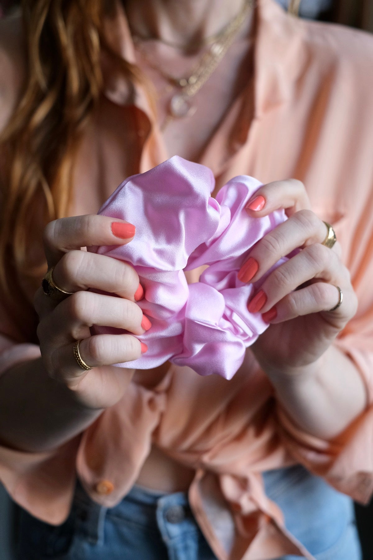 Mr Big Scrunchie in seta grande vari colori