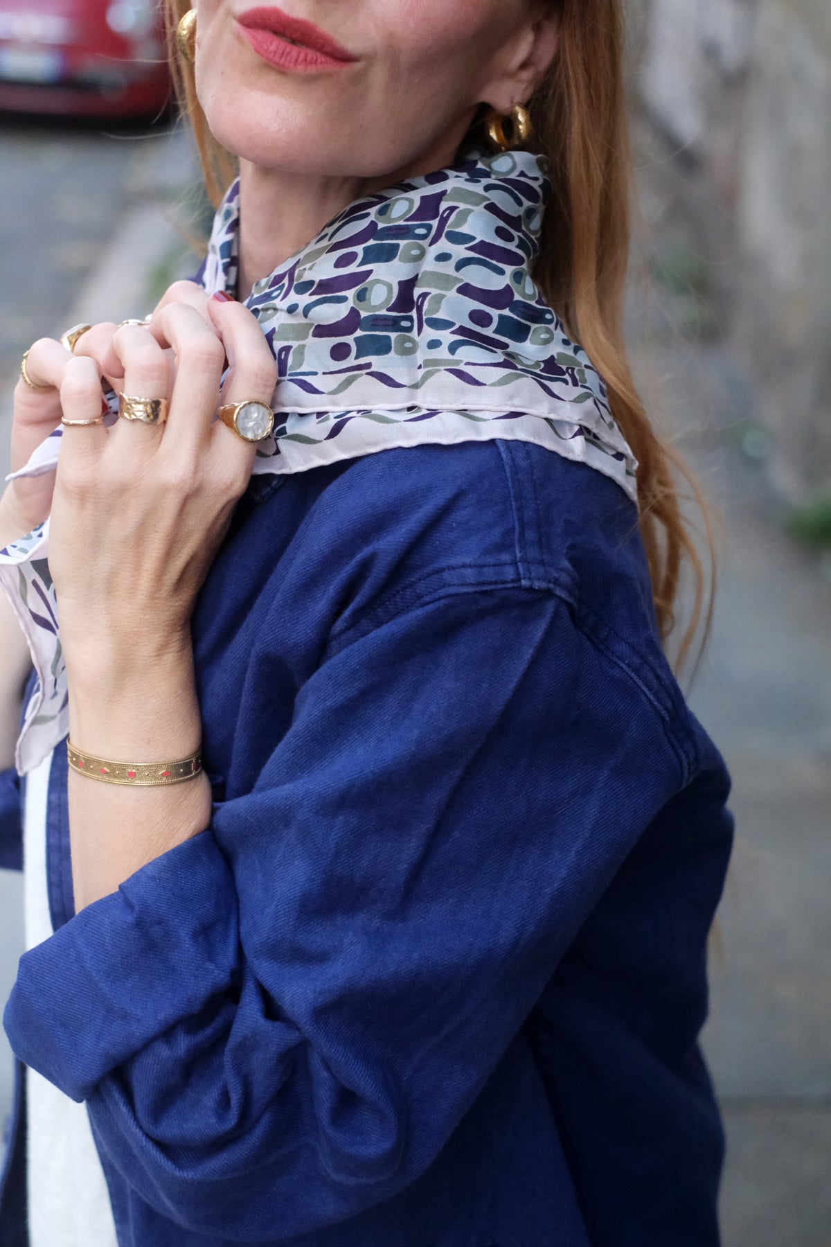 Foulard Mini Percussione verde e viola