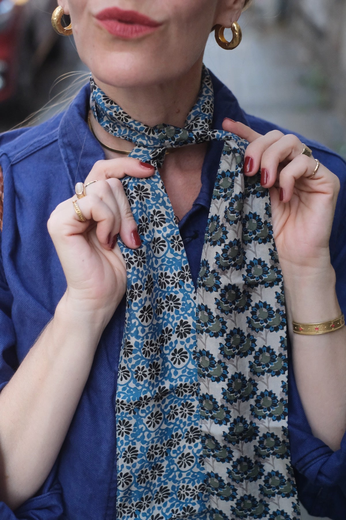 Twilly fascia, cintura Girasole nero e blu