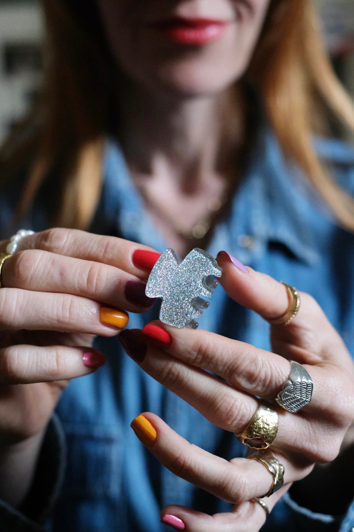 Pinza Argento glitter