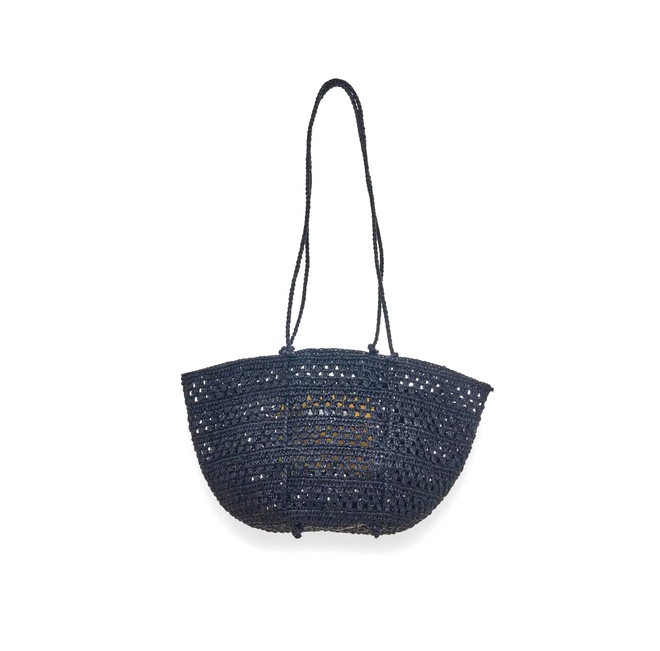Borsa in rafia Isla Cap Lacy Small nera