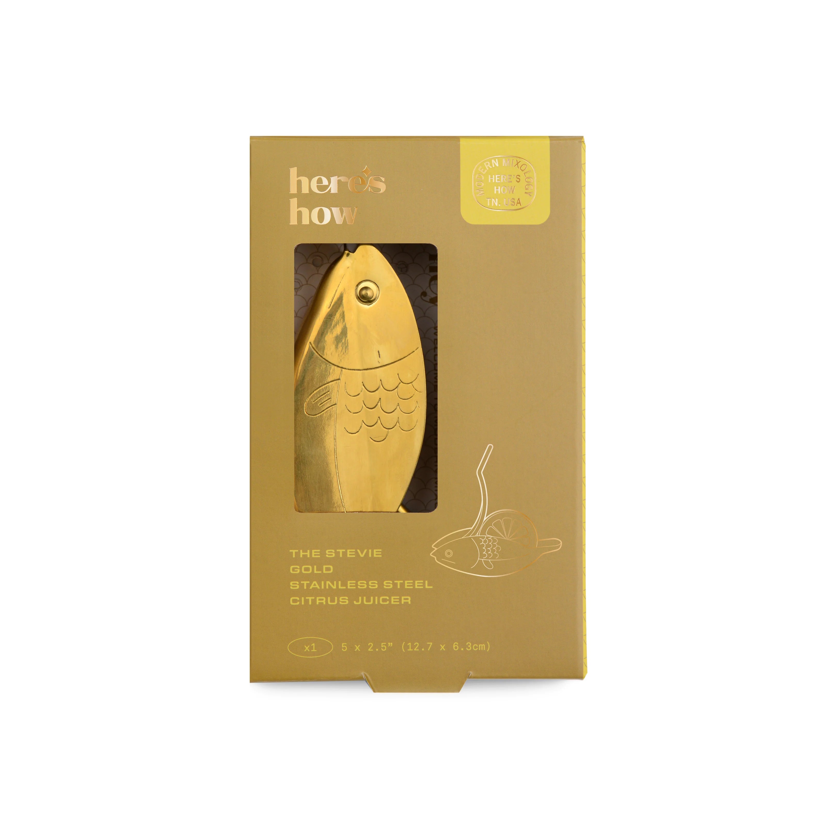 Designworks The Stevie Fish Citrus Juicer dorato
