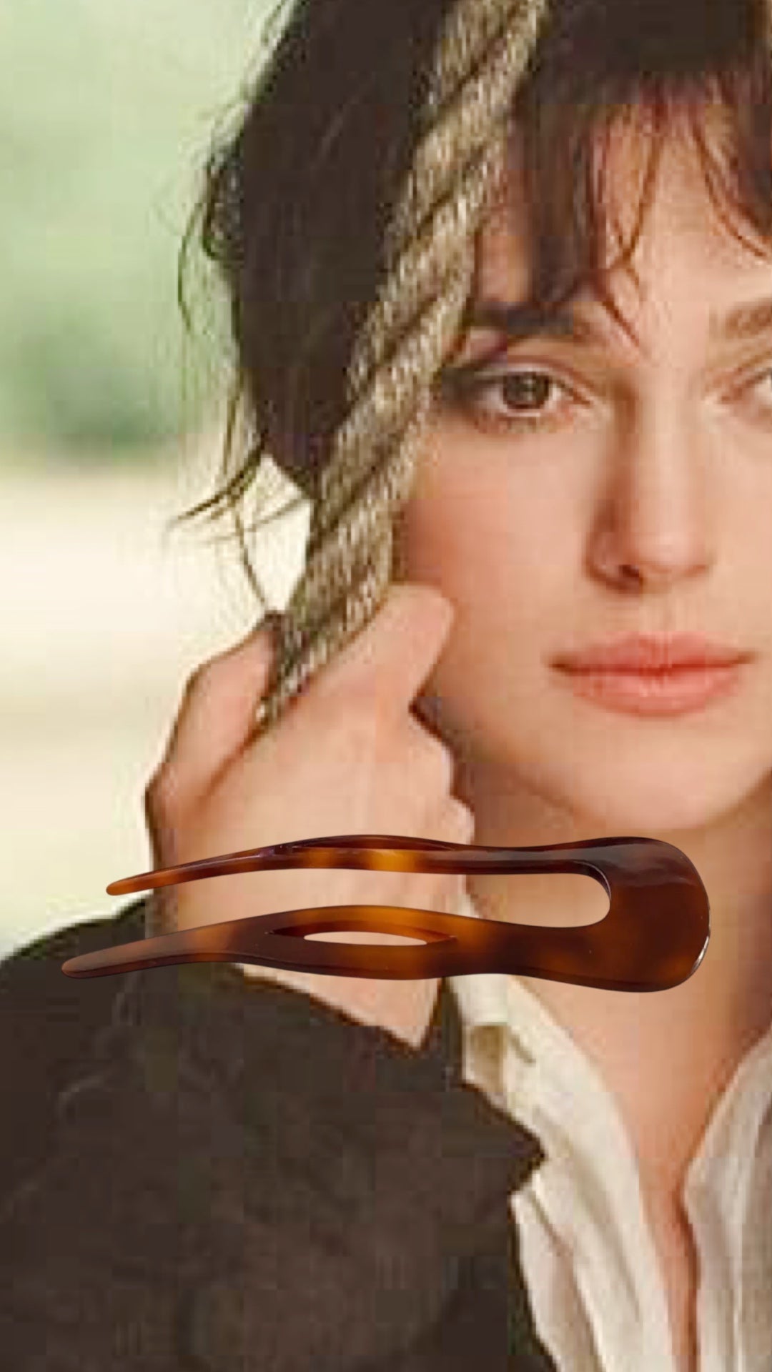 Grande forcina per capelli caramello