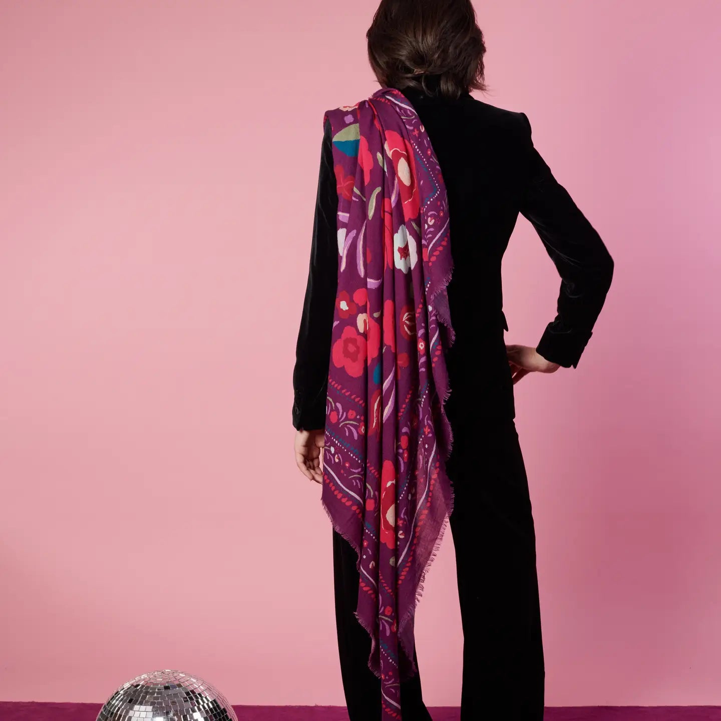 Scialle IN LANA E SETA BALKANS viola